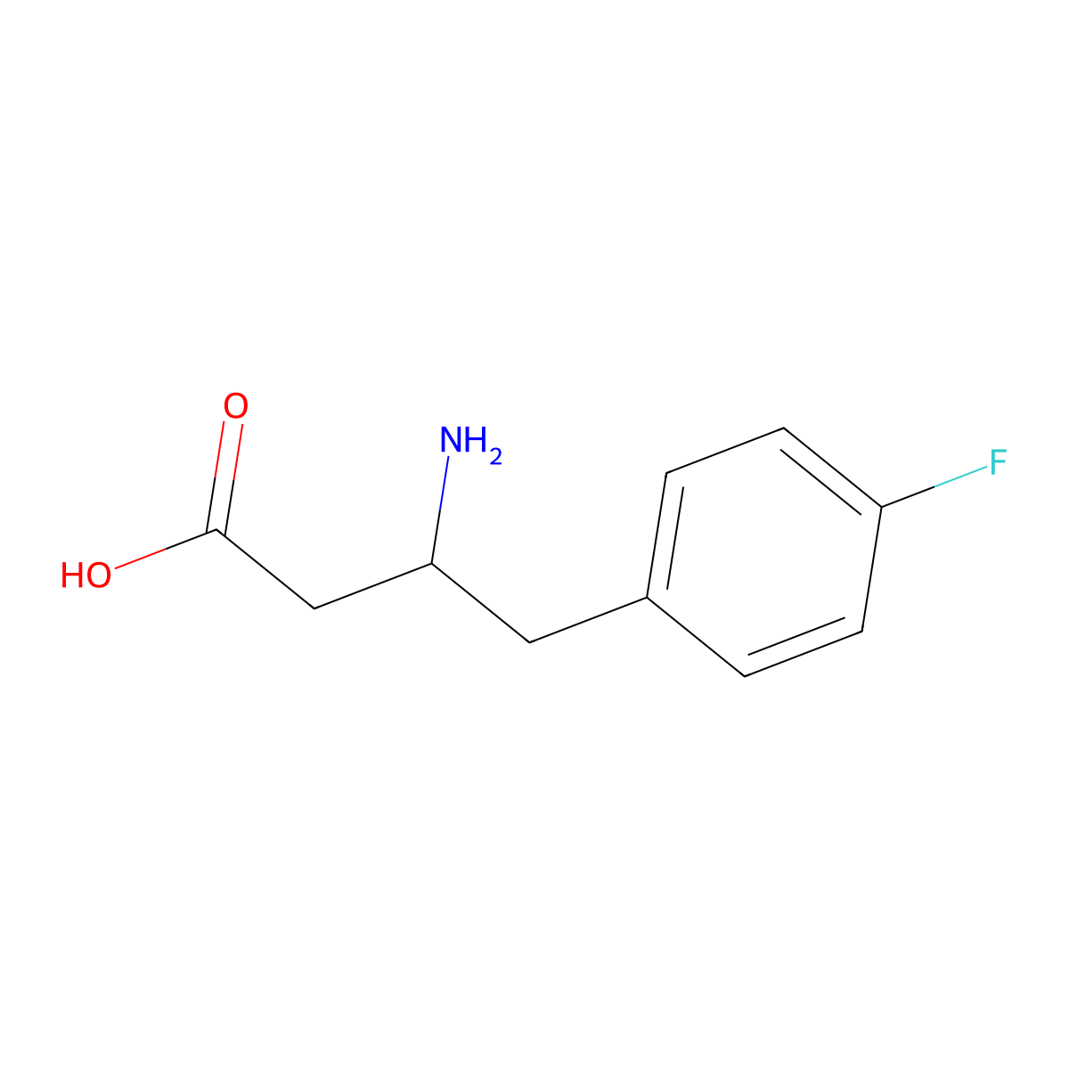 3-Amino-4-(4-fluorophenyl)butanoic acid molecular structure, CAS 682804-76-8