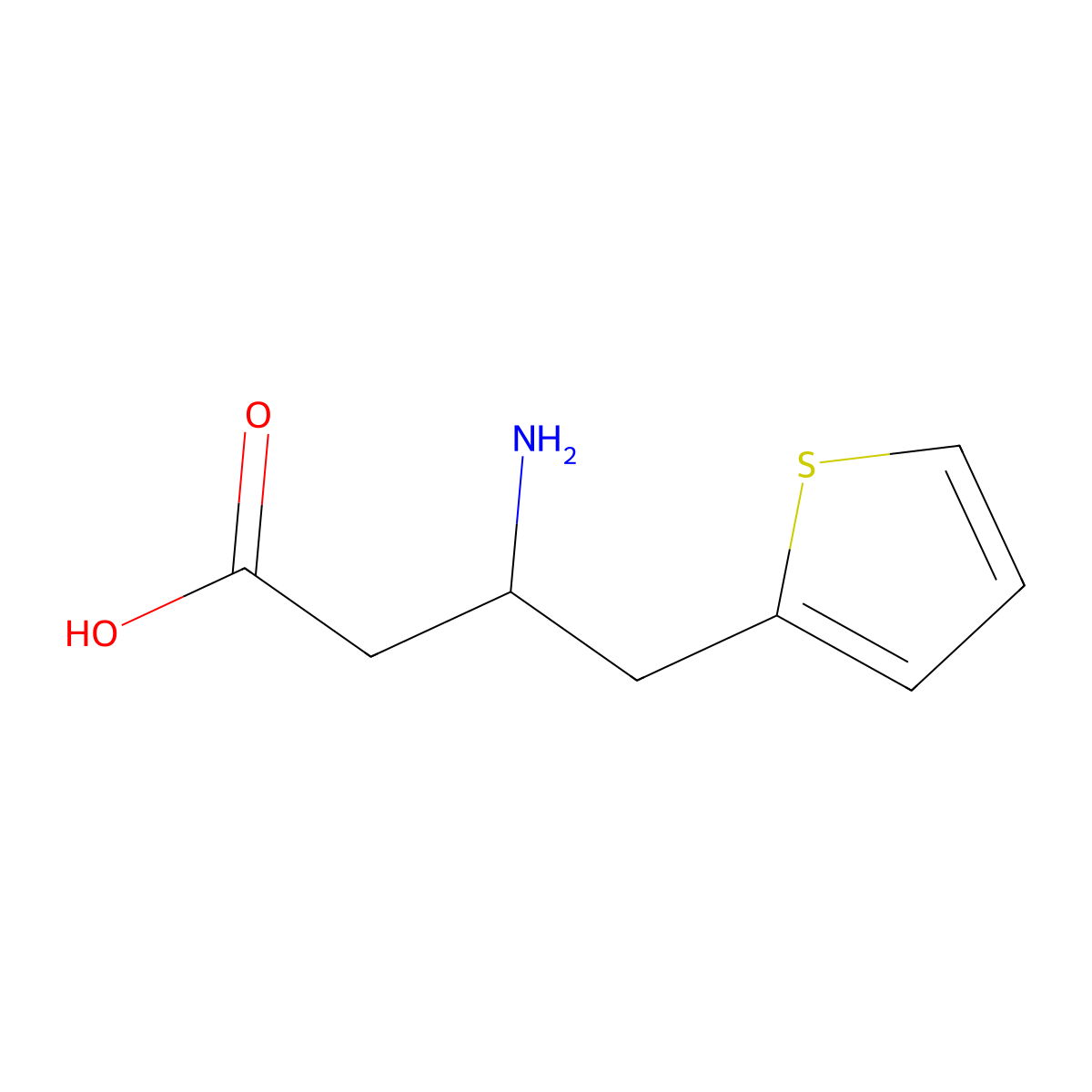 3-Amino-4-(thiophen-2-YL)butanoic acid molecular structure, CAS 682804-77-9