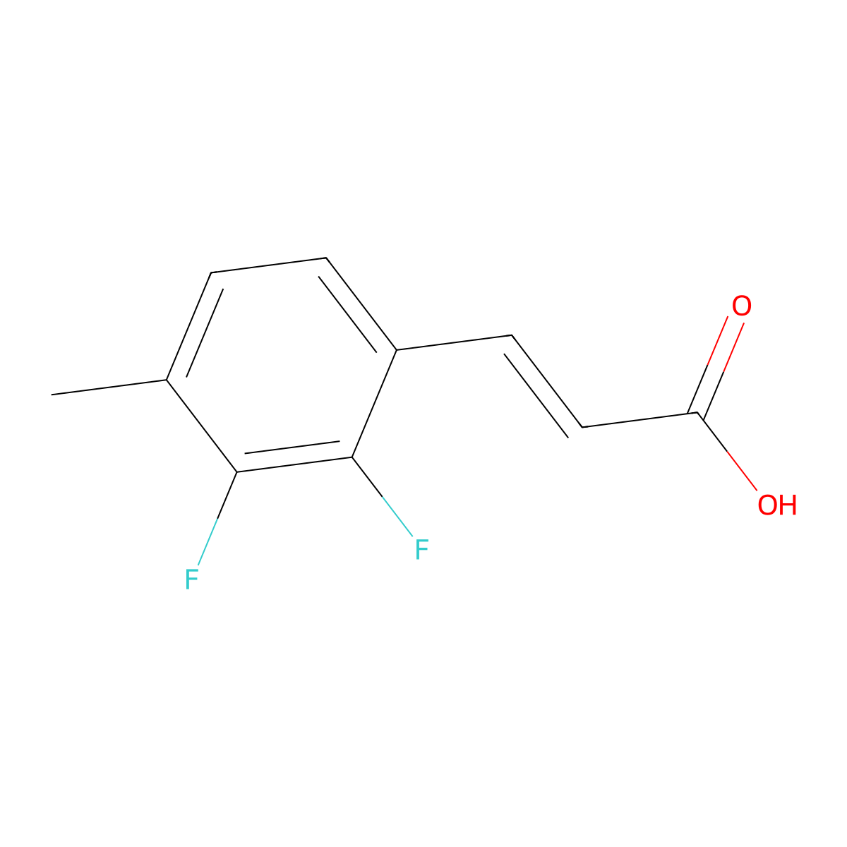 2,3-Difluoro-4-methylcinnamic acid molecular structure, CAS 682804-96-2