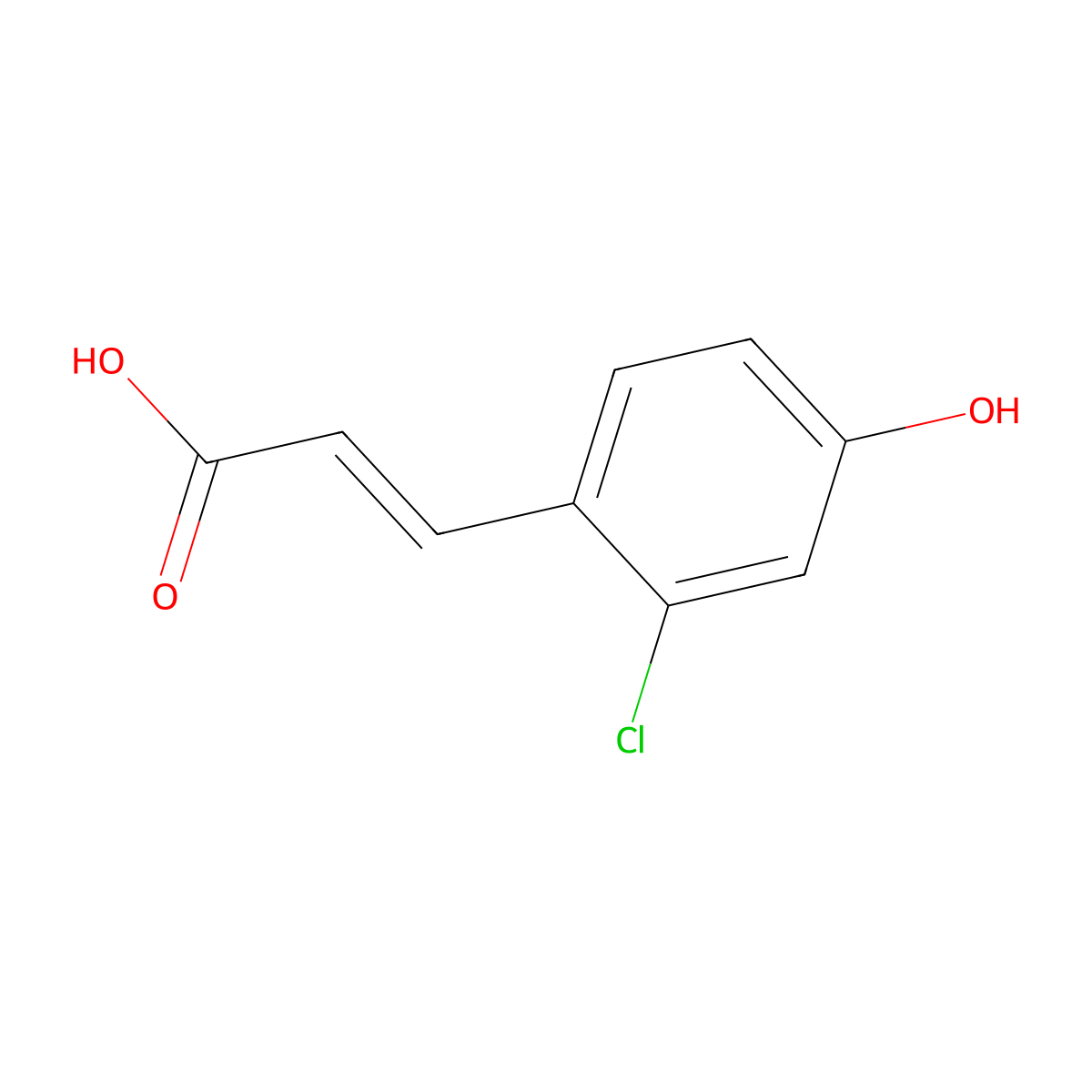 3-(2-Chloro-4-hydroxy-phenyl)-acrylic acid molecular structure, CAS 682804-97-3