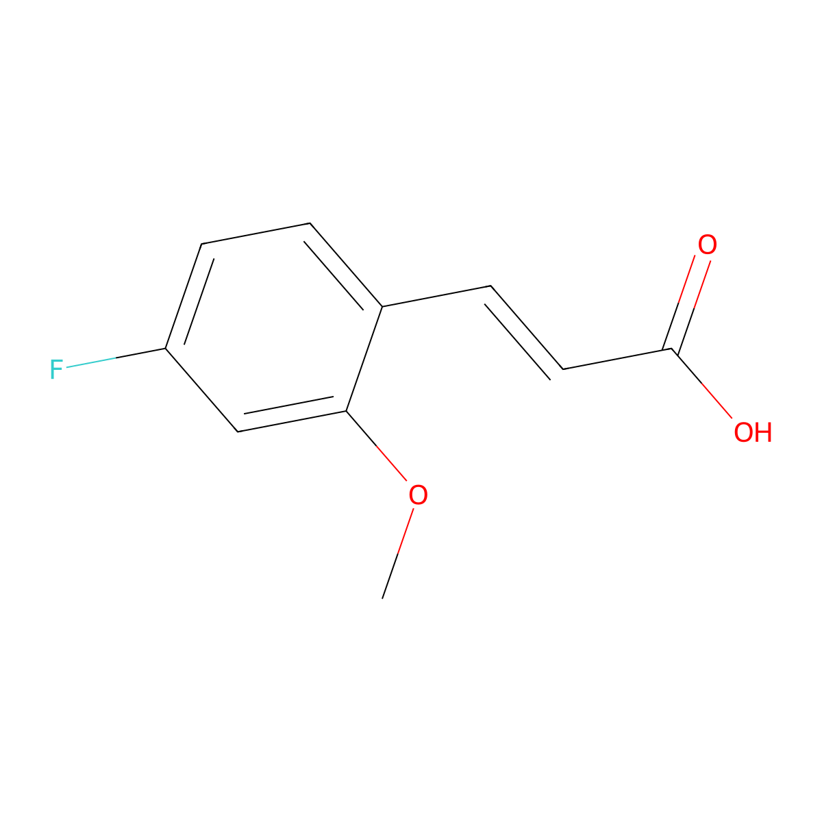 4-Fluoro-2-methoxycinnamic acid molecular structure, CAS 682804-98-4