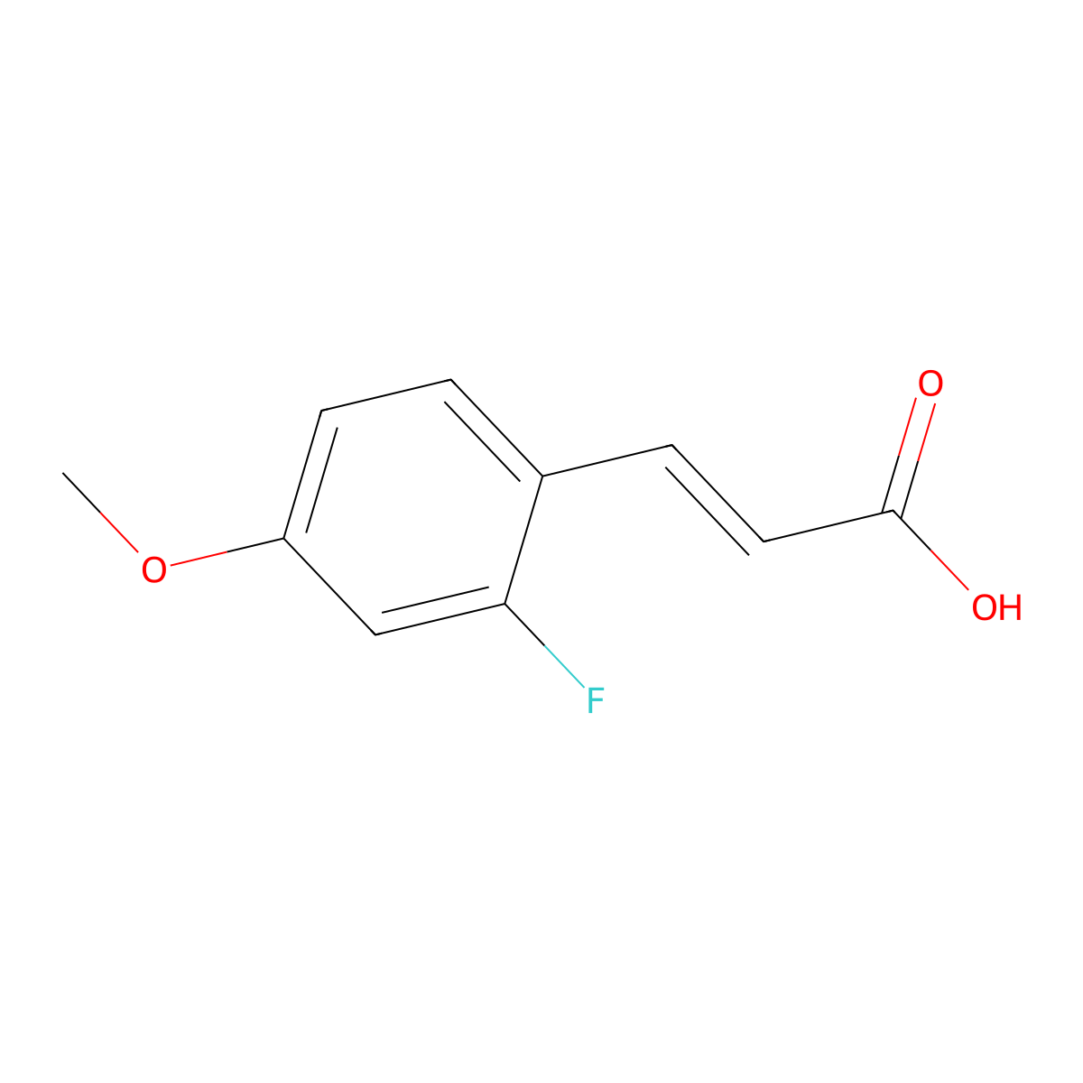 2-Fluoro-4-methoxycinnamic acid molecular structure, CAS 682805-00-1