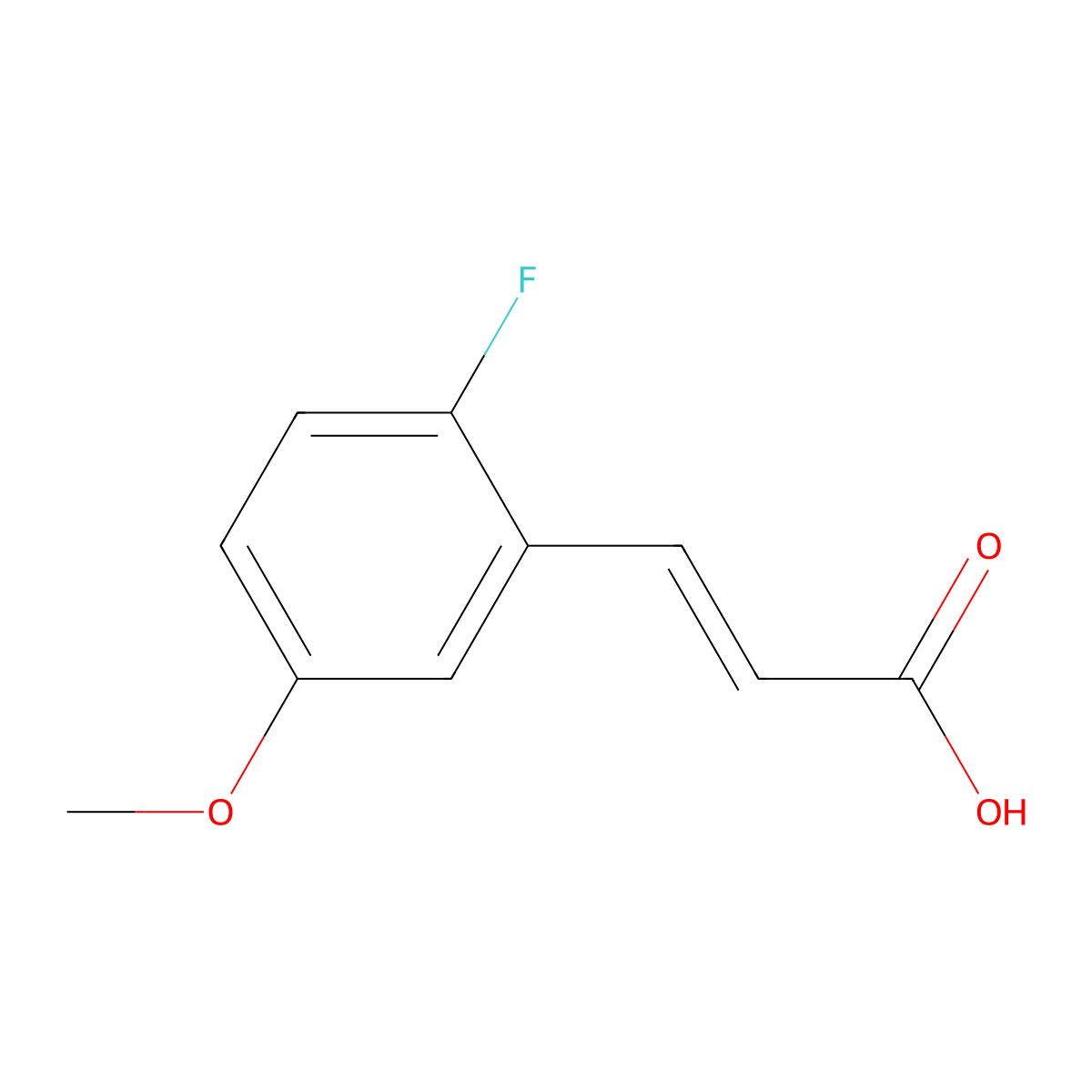 2-Fluoro-5-methoxycinnamic acid molecular structure, CAS 682805-01-2