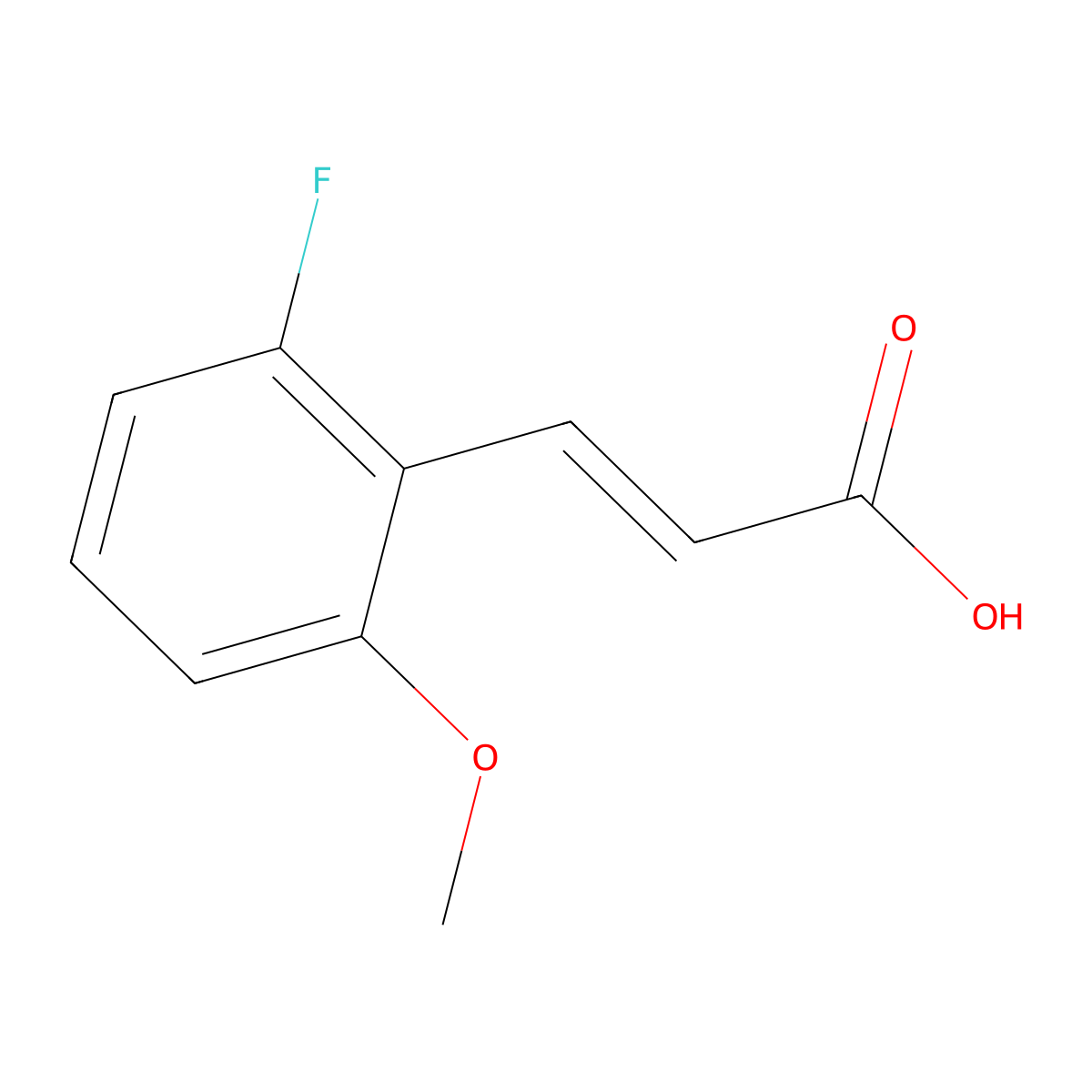 2-Fluoro-6-methoxycinnamic acid molecular structure, CAS 682805-02-3