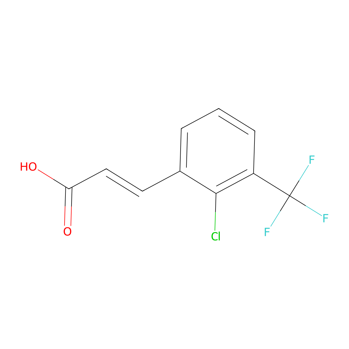 2-Chloro-3-(trifluoromethyl)cinnamic acid molecular structure, CAS 682805-11-4