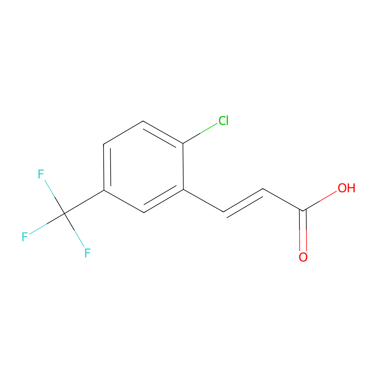 2-Chloro-5-(trifluoromethyl)cinnamic acid molecular structure, CAS 682805-12-5