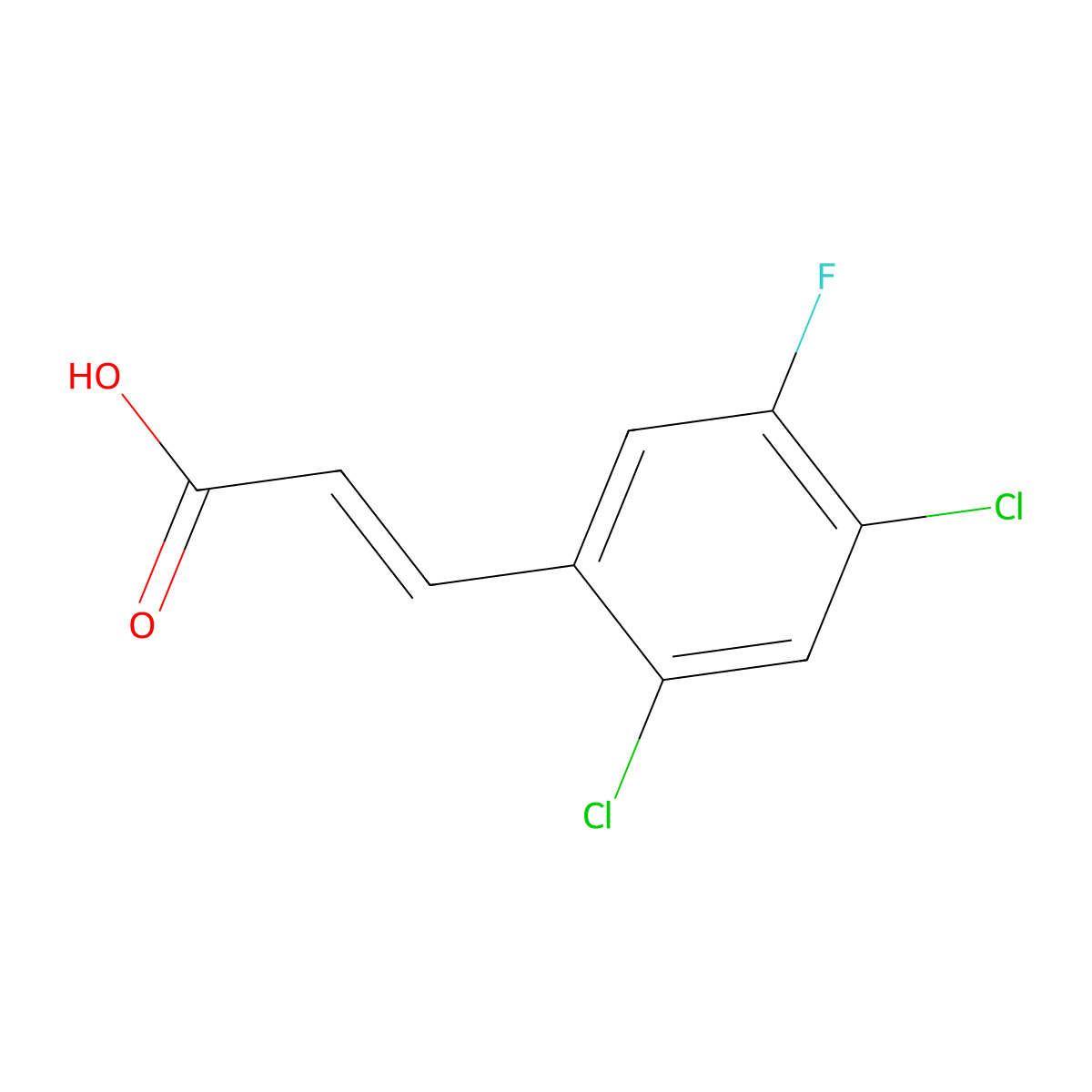 3-(2,4-Dichloro-5-fluorophenyl)prop-2-enoic acid molecular structure, CAS 682805-15-8