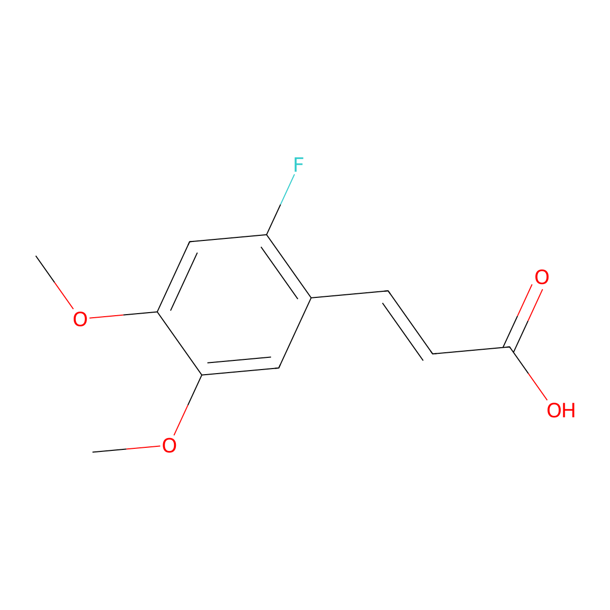 3-(2-Fluoro-4,5-dimethoxyphenyl)acrylic acid molecular structure, CAS 682805-19-2