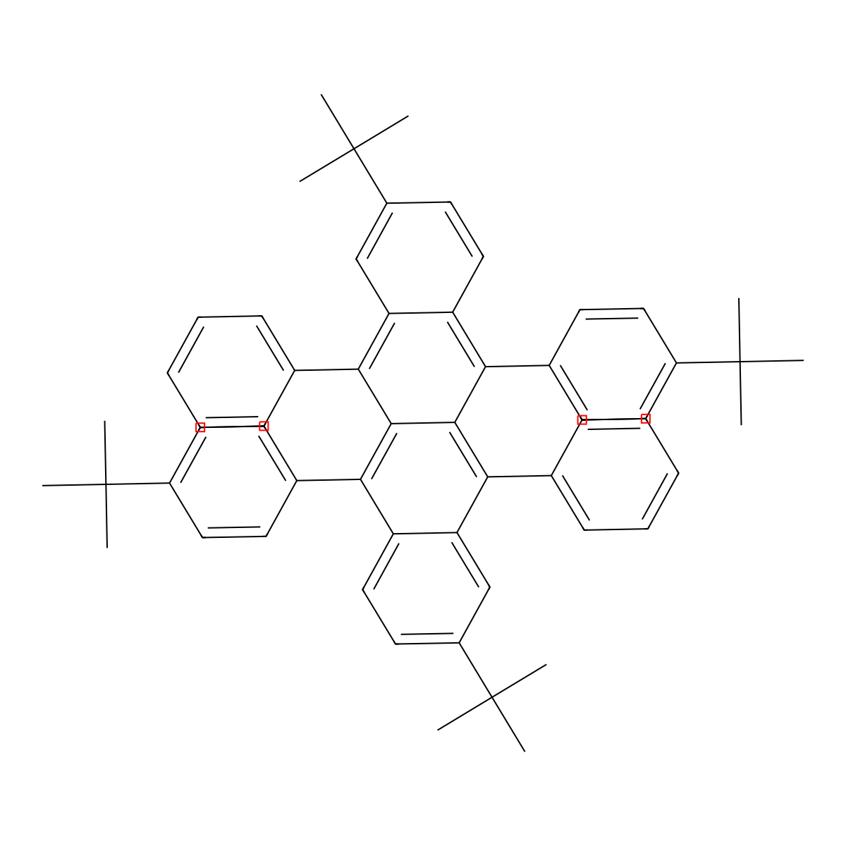 2,8-Di(t-butyl)-5,11-di(4-(t-butyl)phenyl)-6,12-diphenylnaphthacene molecular structure, CAS 682806-51-5