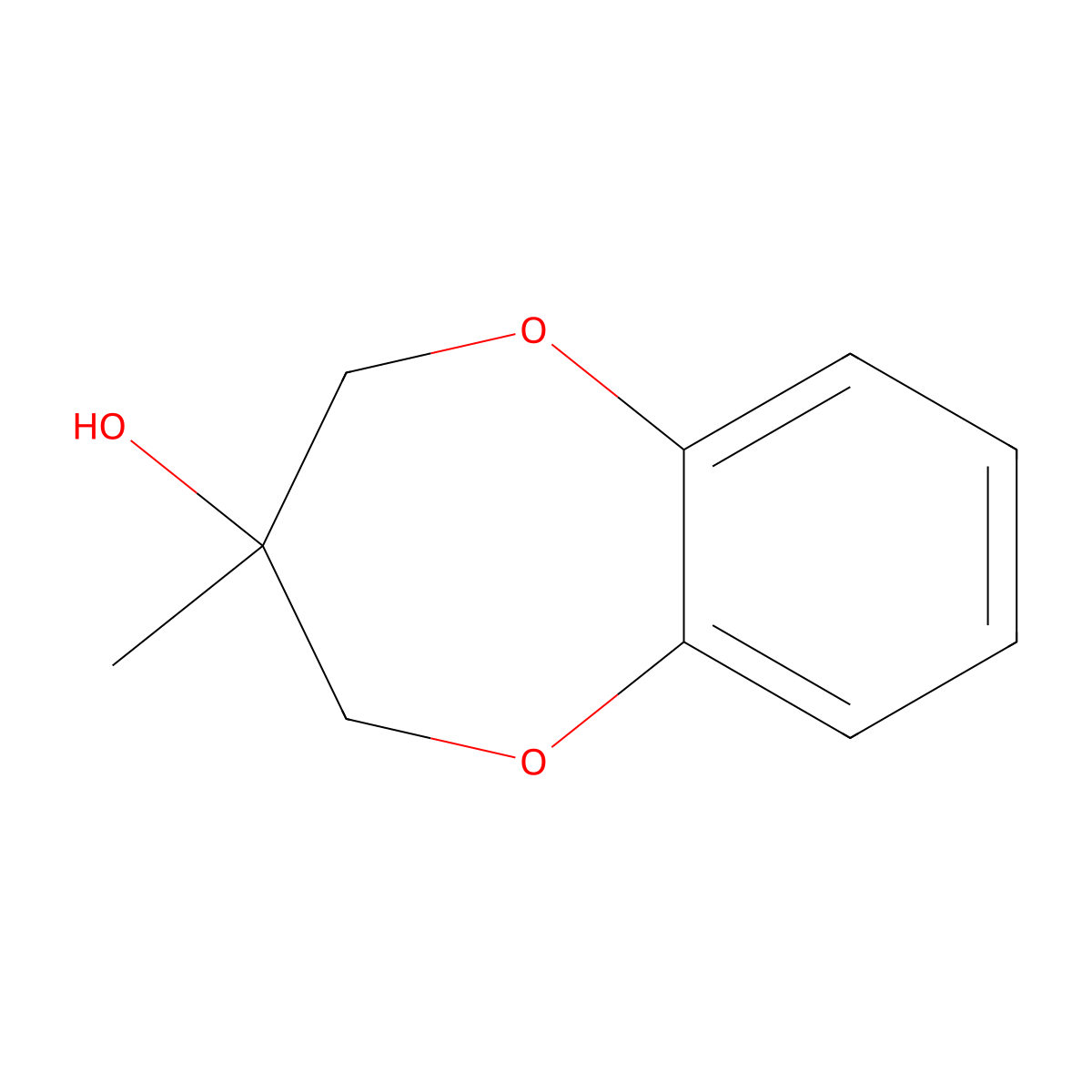 3-Methyl-3,4-dihydro-2H-1,5-benzodioxepin-3-ol molecular structure, CAS 68281-26-5