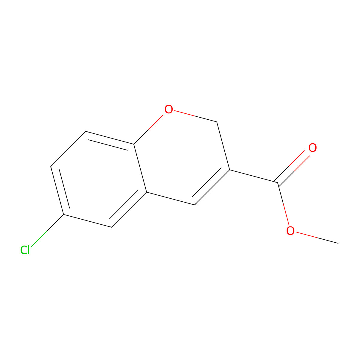 methyl 6-chloro-2H-chromene-3-carboxylate molecular structure, CAS 68281-65-2