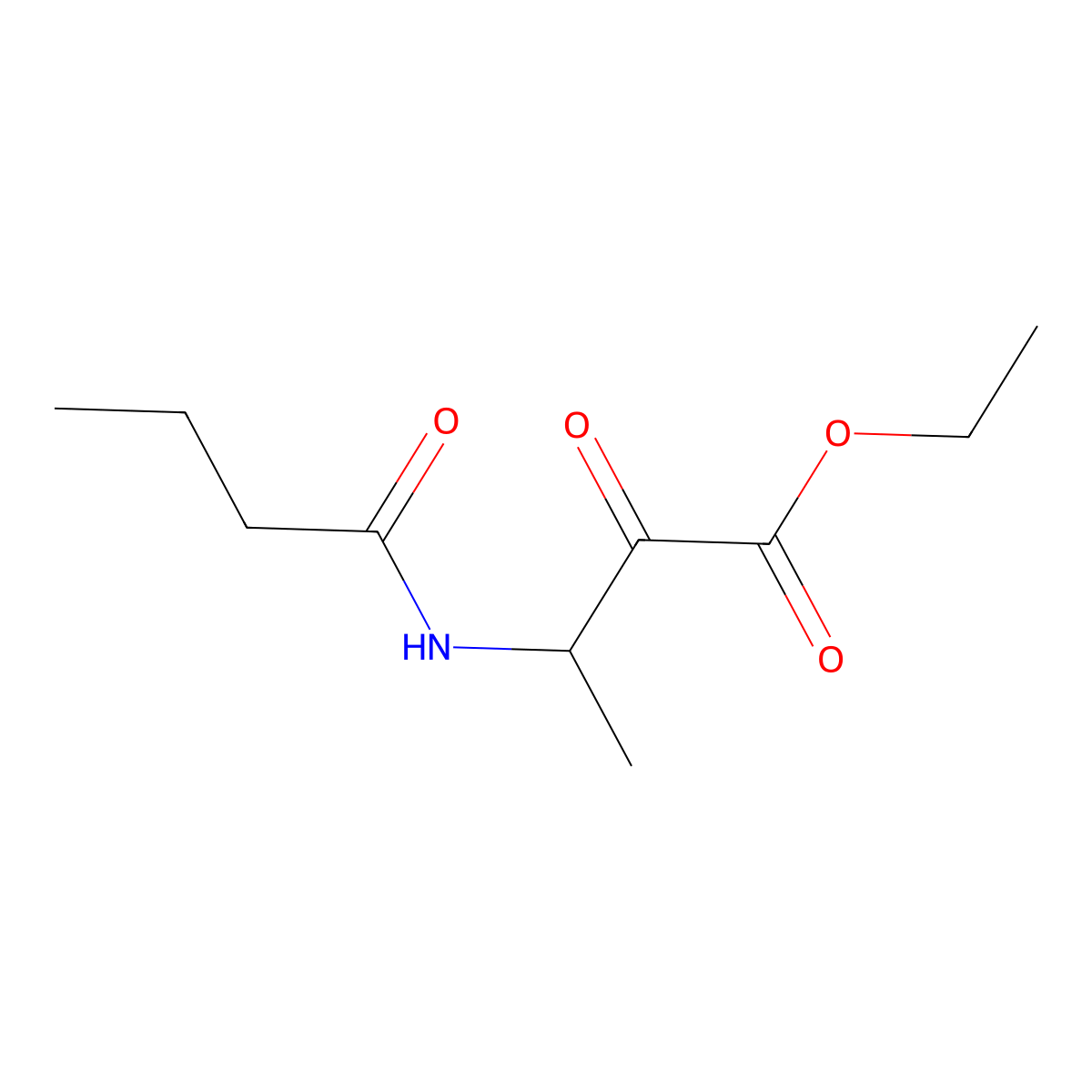 Ethyl 3-(butanoylamino)-2-oxobutanoate molecular structure, CAS 68282-26-8