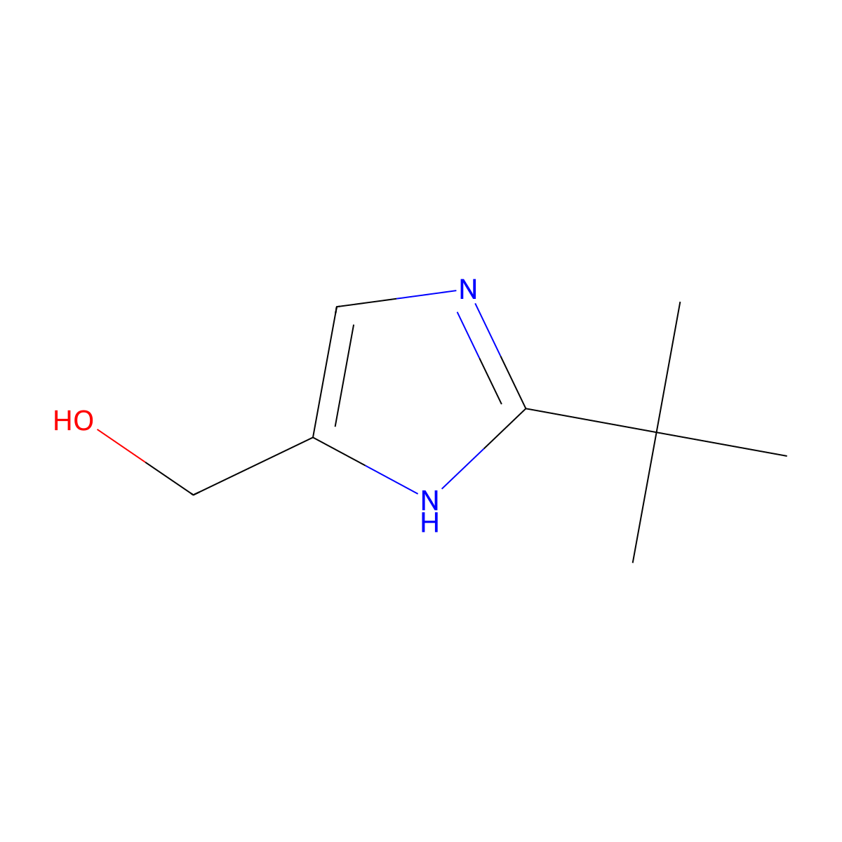 (2-tert-butyl-1H-imidazol-4-yl)methanol molecular structure, CAS 68282-44-0