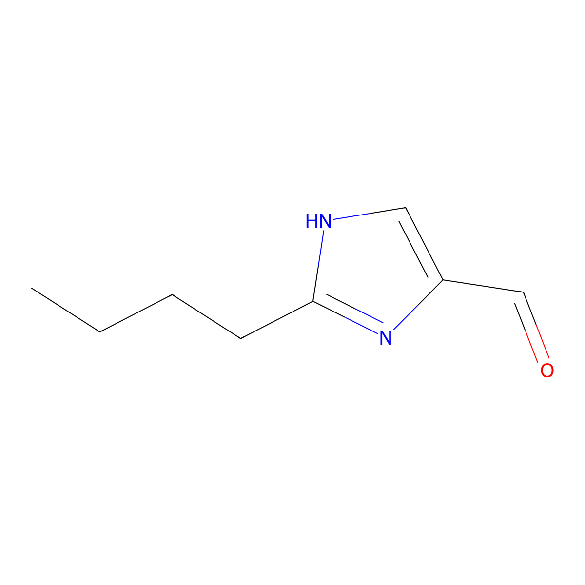 2-Butyl-5-formylimidazole molecular structure, CAS 68282-49-5