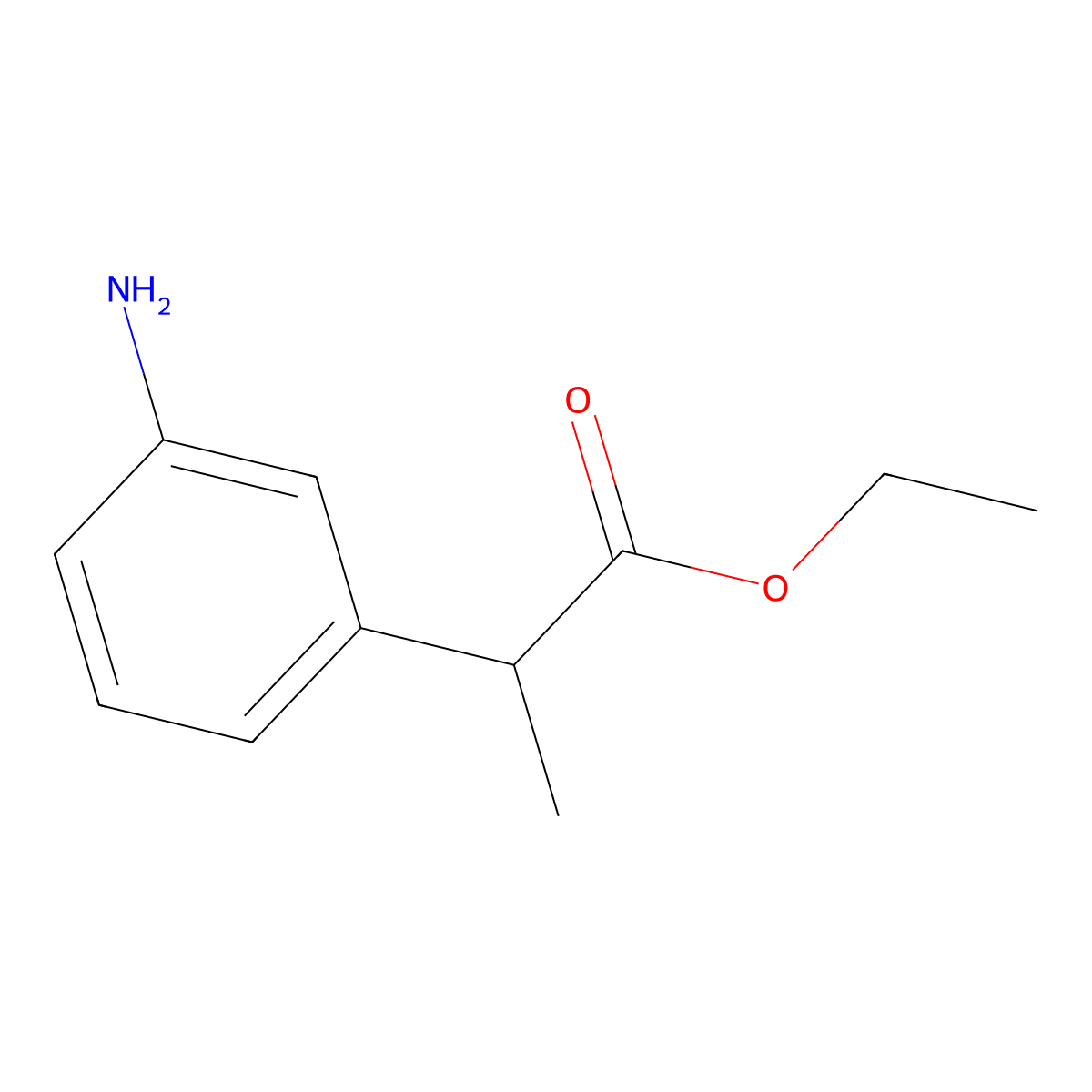 Ethyl 2-(3-aminophenyl)propanoate molecular structure, CAS 68285-88-1