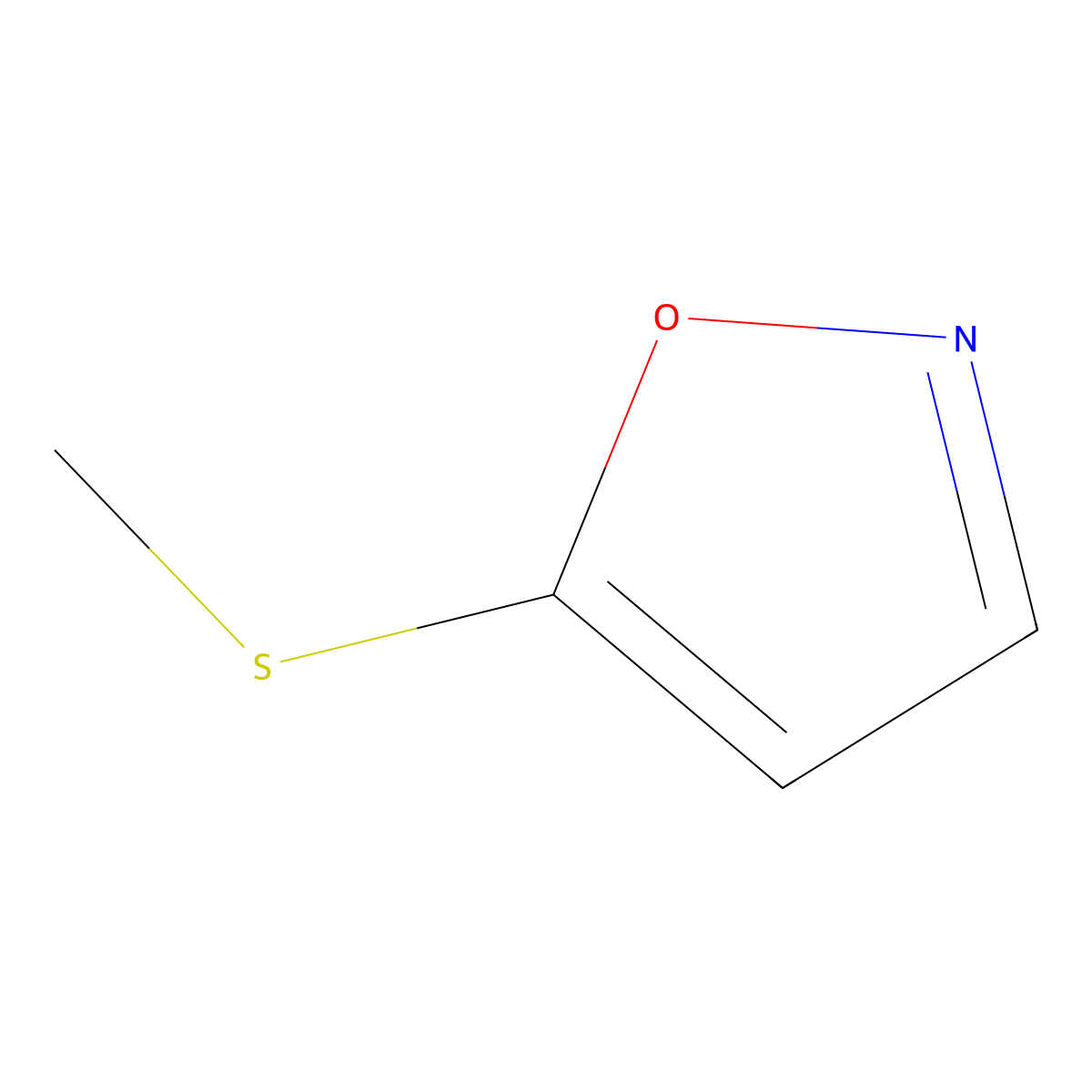 5-(Methylsulfanyl)-1,2-oxazole molecular structure, CAS 68289-72-5