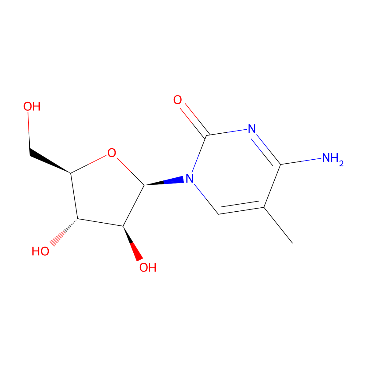 5-methyl ara-C molecular structure, CAS 6829-31-8