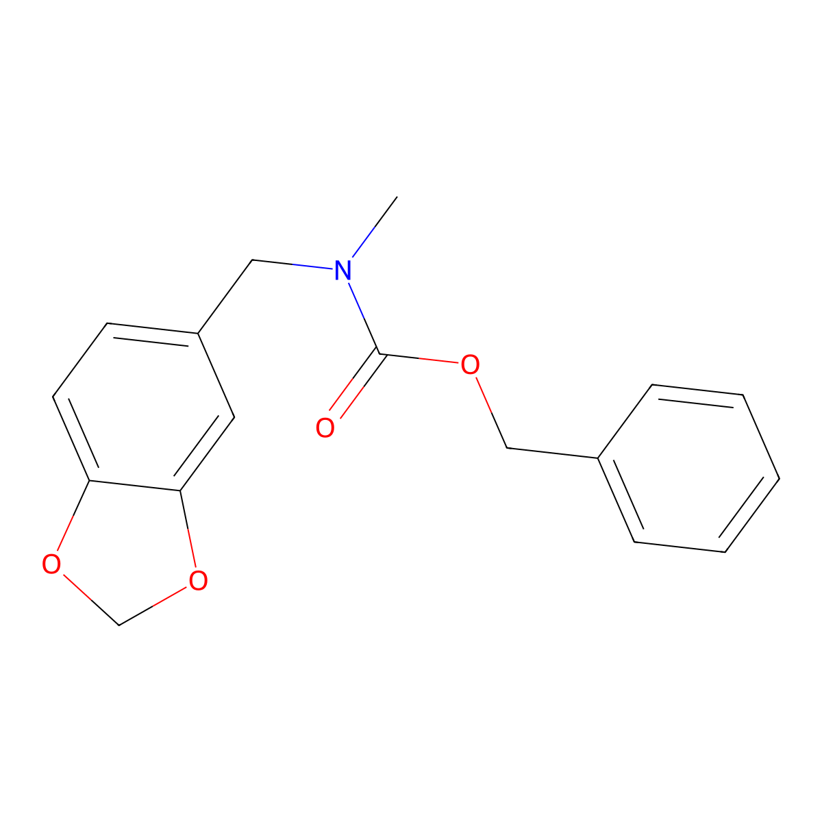 Benzyl (benzo[d][1,3]dioxol-5-ylmethyl)(methyl)carbamate molecular structure, CAS 68291-45-2