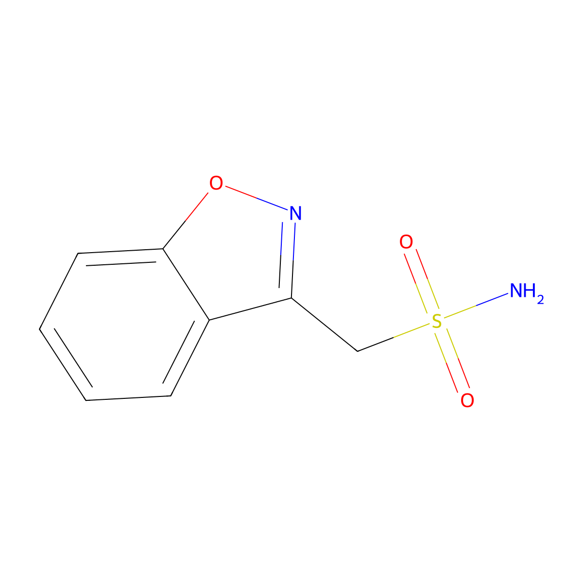 Zonisamide molecular structure, CAS 68291-97-4
