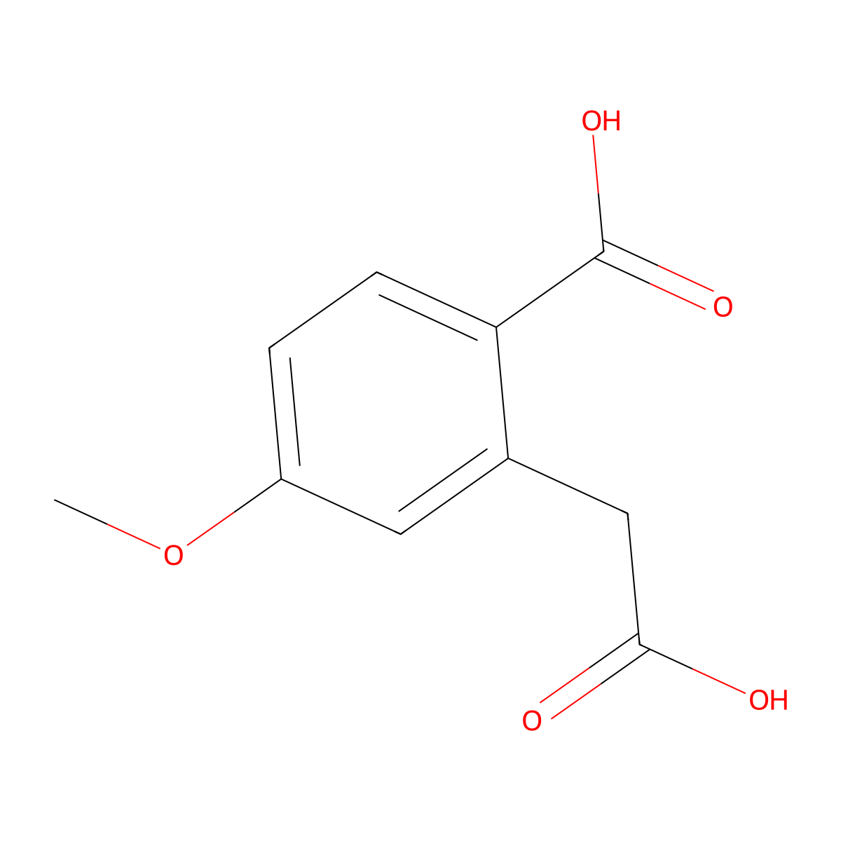 2-(Carboxymethyl)-4-methoxybenzoic acid molecular structure, CAS 68294-03-1