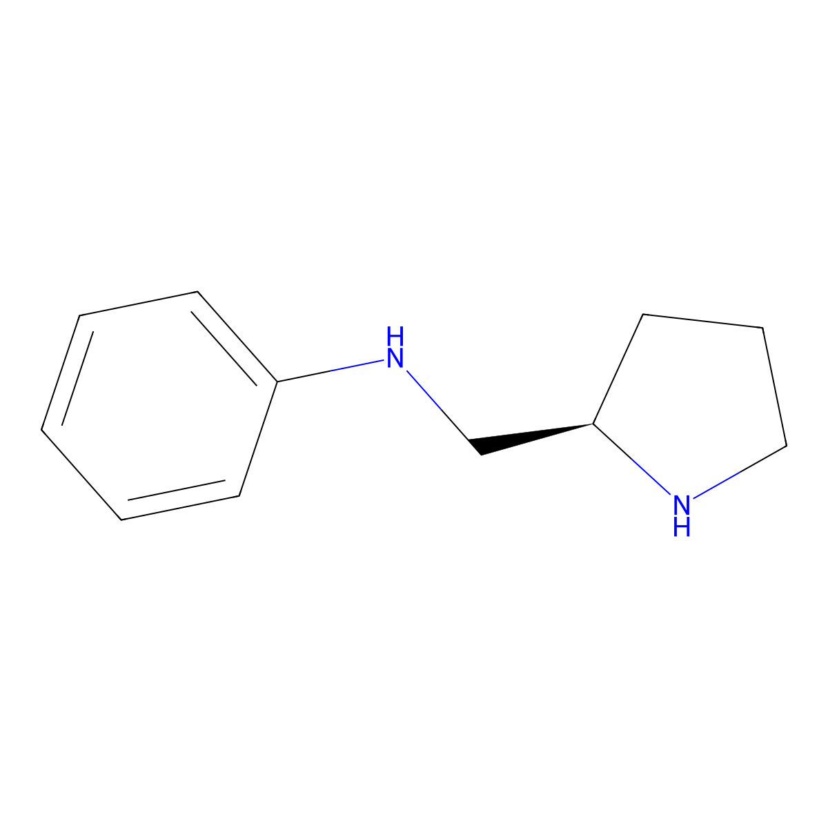 (R)-(-)-2-(Anilinomethyl)pyrrolidine molecular structure, CAS 68295-45-4