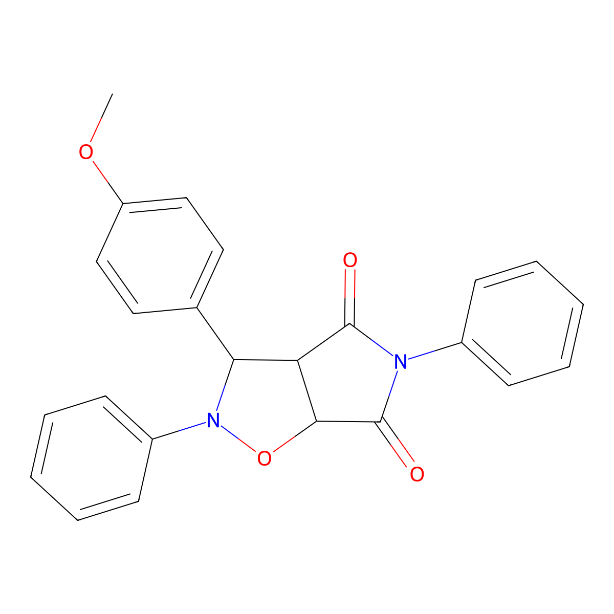 3-(4-methoxyphenyl)-2,5-diphenyldihydro-2H-pyrrolo[3,4-d]isoxazole-4,6(5H,6aH)-dione molecular structure, CAS 68295-59-0