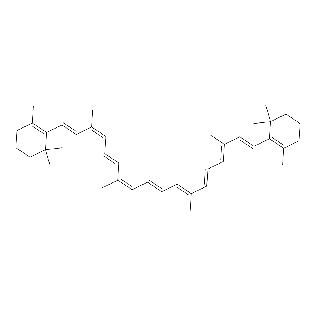 Neo-beta-carotene molecular structure, CAS 68295-84-1