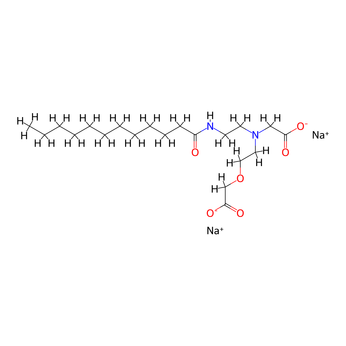 Disodium Lauroamphodiacetate molecular structure, CAS 68298-20-4