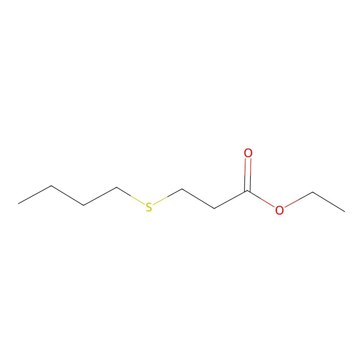 Propanoic acid, 3-(butylthio)-, ethyl ester molecular structure, CAS 68298-26-0
