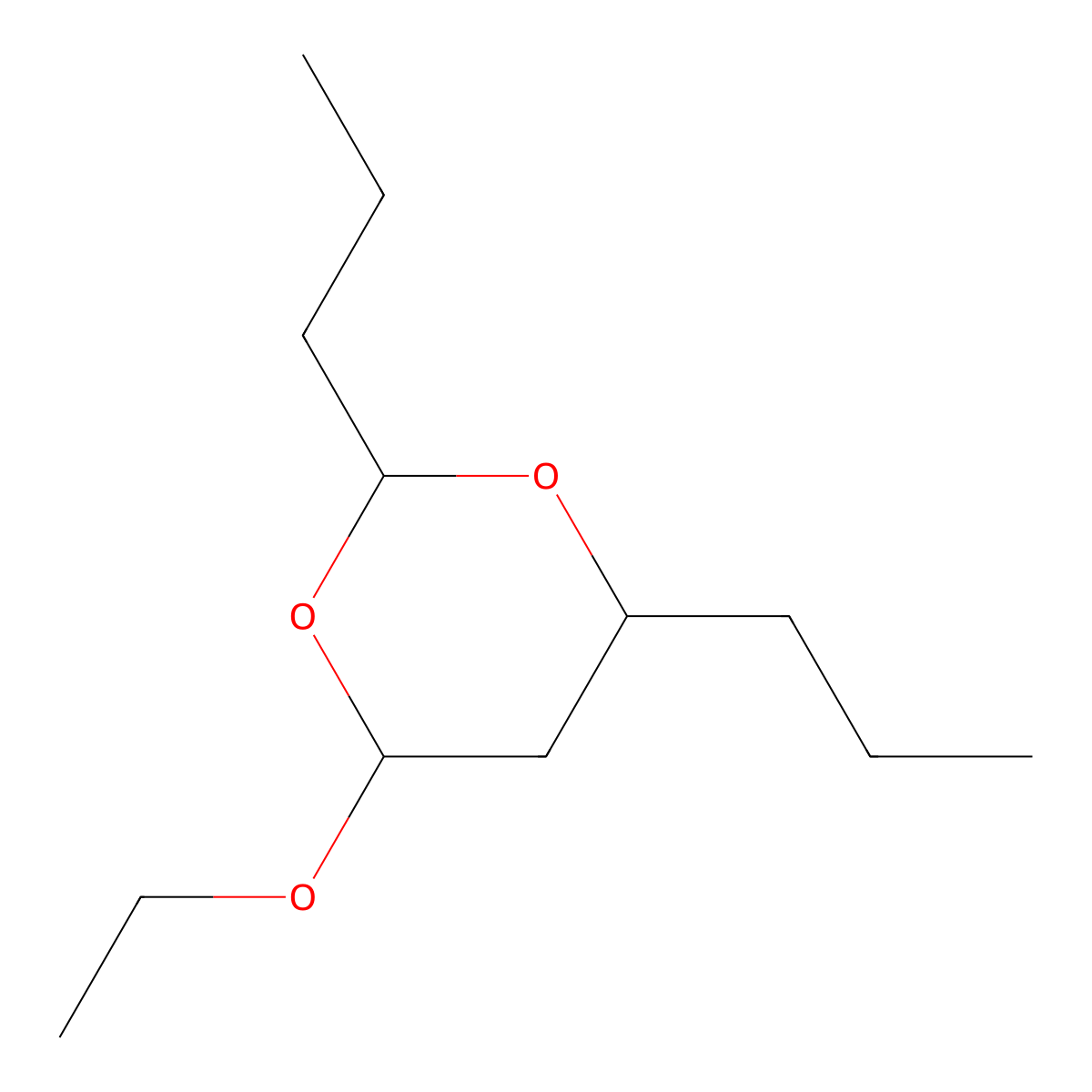 1,3-Dioxane, 4-ethoxy-2,6-dipropyl- molecular structure, CAS 68298-35-1