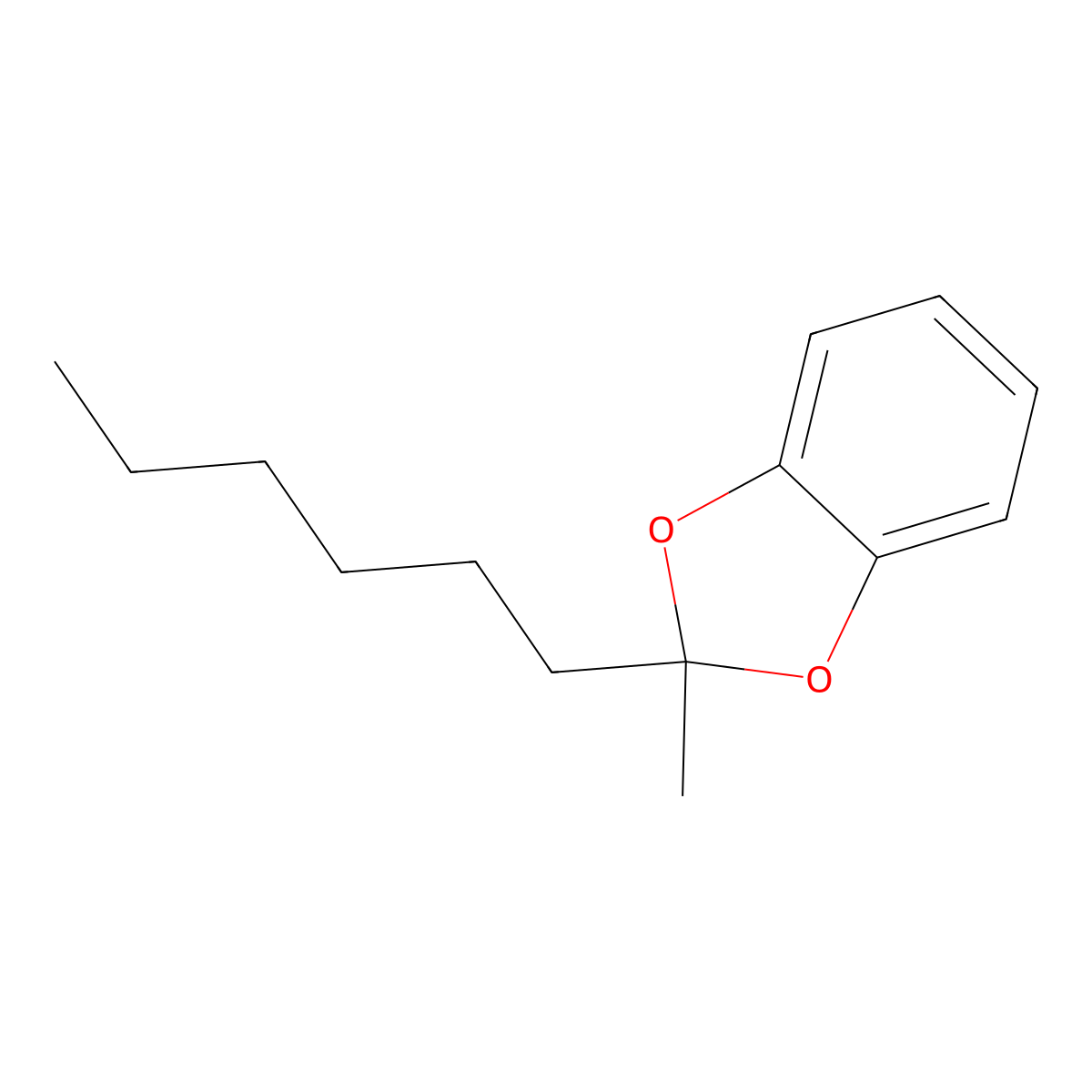 1,3-Benzodioxole, 2-hexyl-2-methyl- molecular structure, CAS 68298-48-6