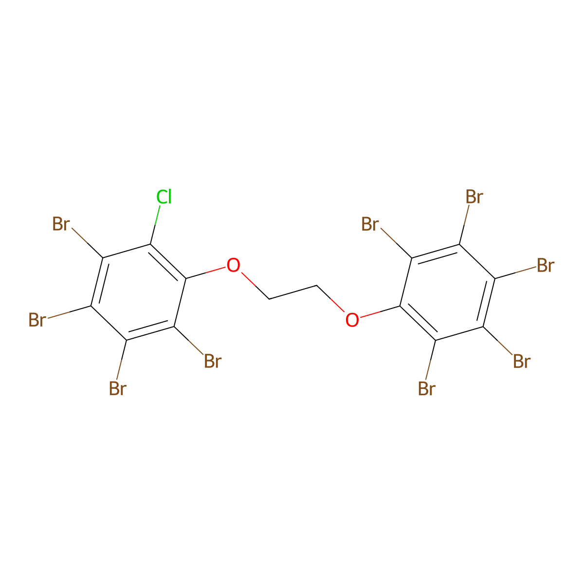 Benzene, 1,2,3,4,5-pentabromo-6-[2-(tetrabromochlorophenoxy)ethoxy]- molecular structure, CAS 68299-27-4