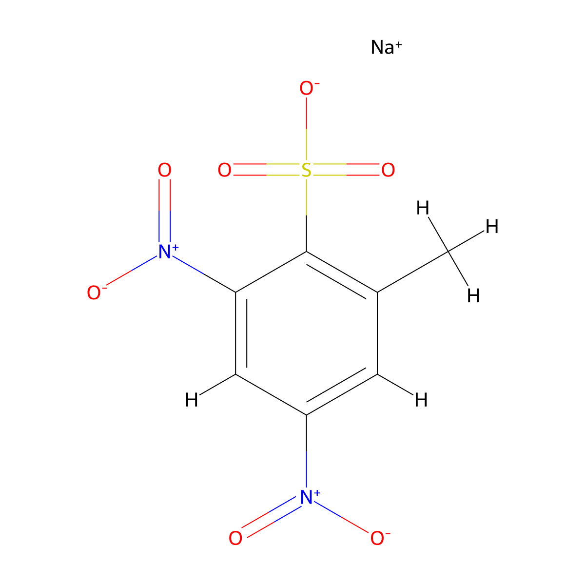 Benzenesulfonic acid, methyl-2,4(or 2,6)-dinitro-, sodium salt (1:1) molecular structure, CAS 68299-28-5