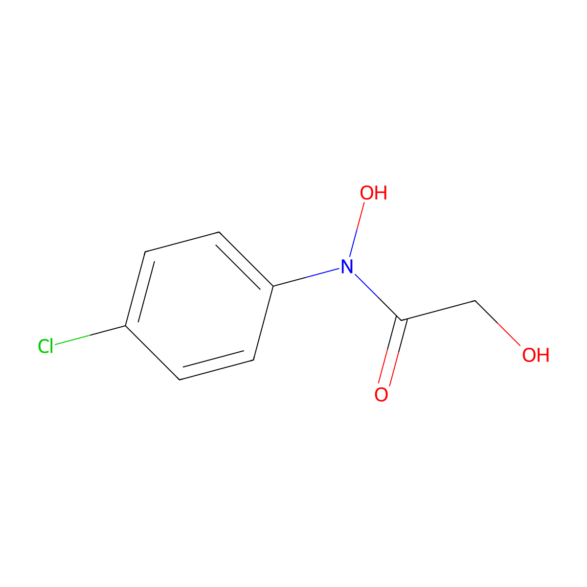 N-(4-Chlorophenyl)-N,2-dihydroxyacetamide molecular structure, CAS 68299-98-9
