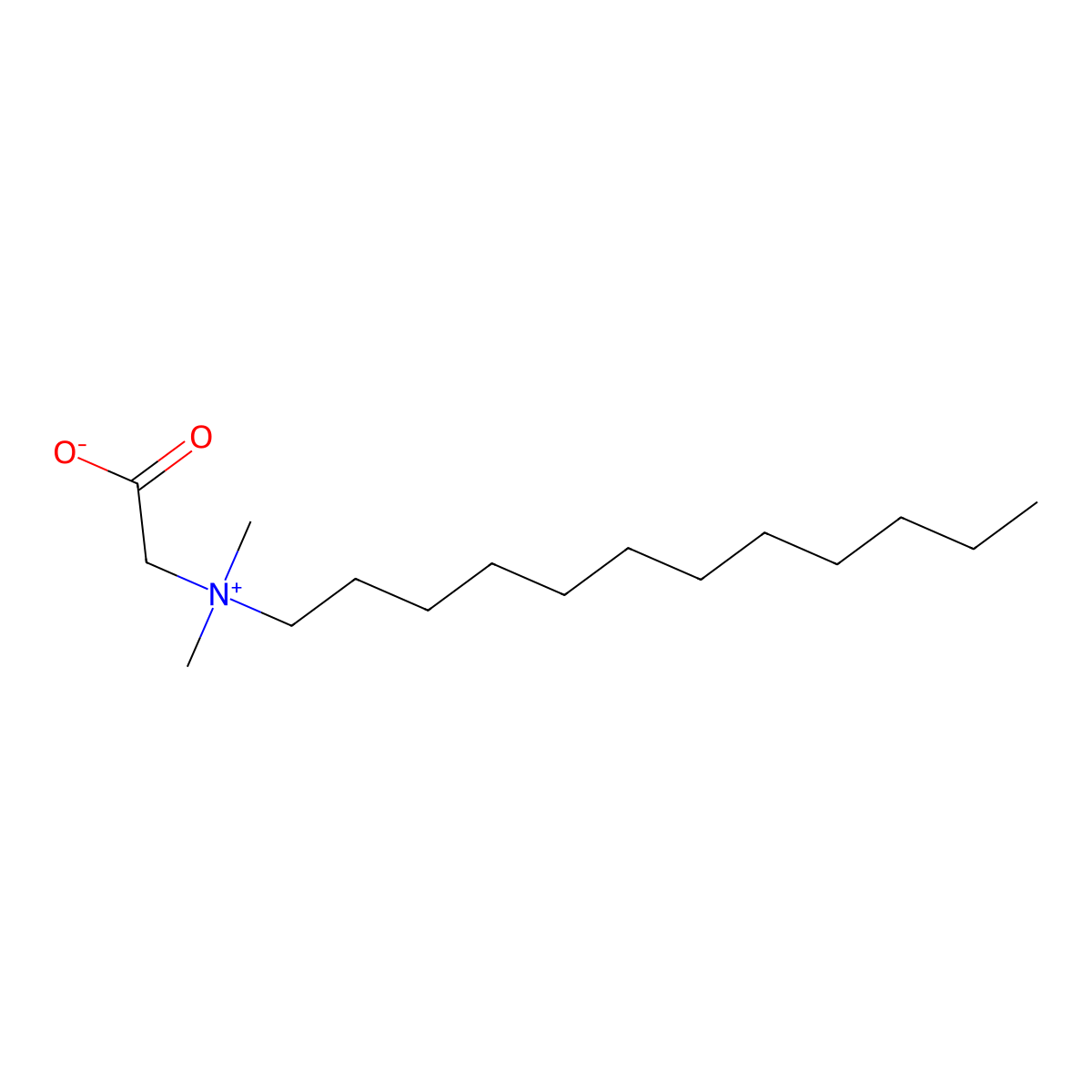 Lauryldimethylbetaine molecular structure, CAS 683-10-3