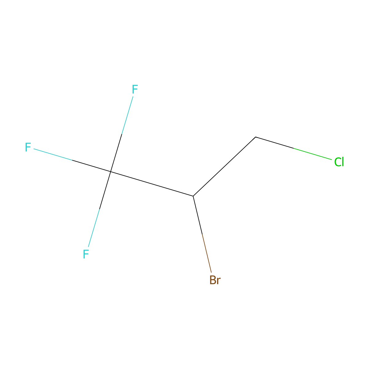 2-Bromo-3-chloro-1,1,1-trifluoropropane molecular structure, CAS 683-92-1