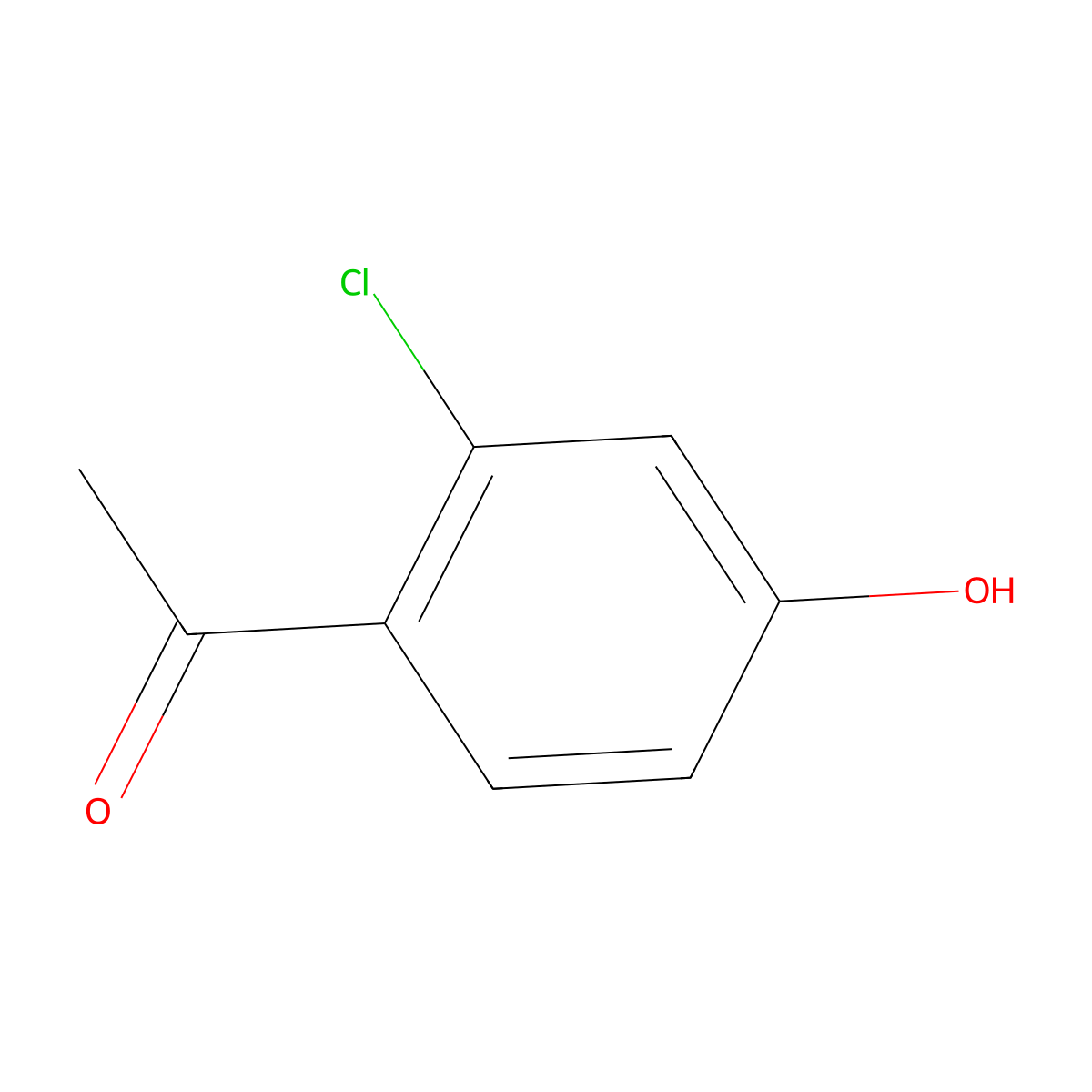 2'-Chloro-4'-hydroxyacetophenone molecular structure, CAS 68301-59-7
