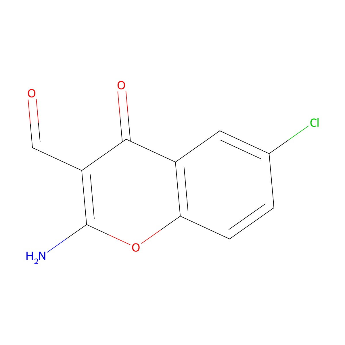 2-Amino-6-chloro-3-formylchromone molecular structure, CAS 68301-77-9