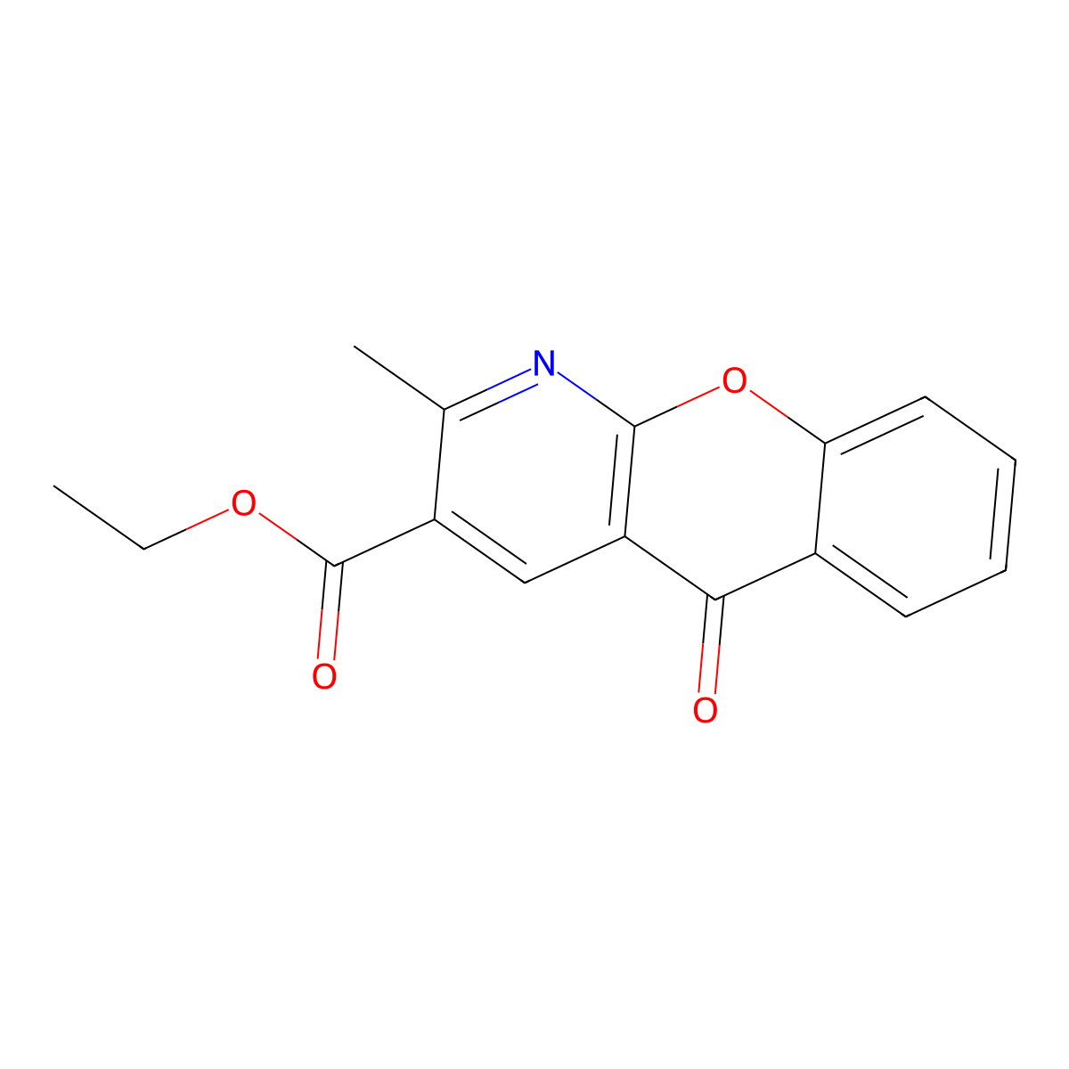 ethyl 2-methyl-5-oxo-5H-chromeno[2,3-b]pyridine-3-carboxylate molecular structure, CAS 68301-89-3