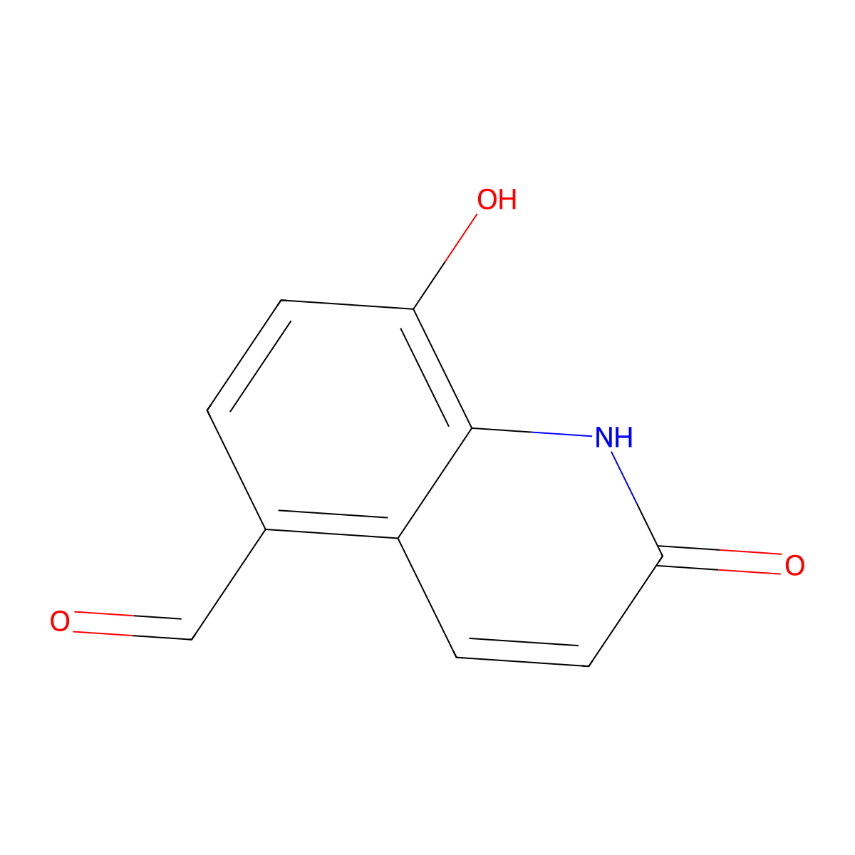 5-Quinolinecarboxaldehyde, 1,2-dihydro-8-hydroxy-2-oxo- molecular structure, CAS 68304-21-2