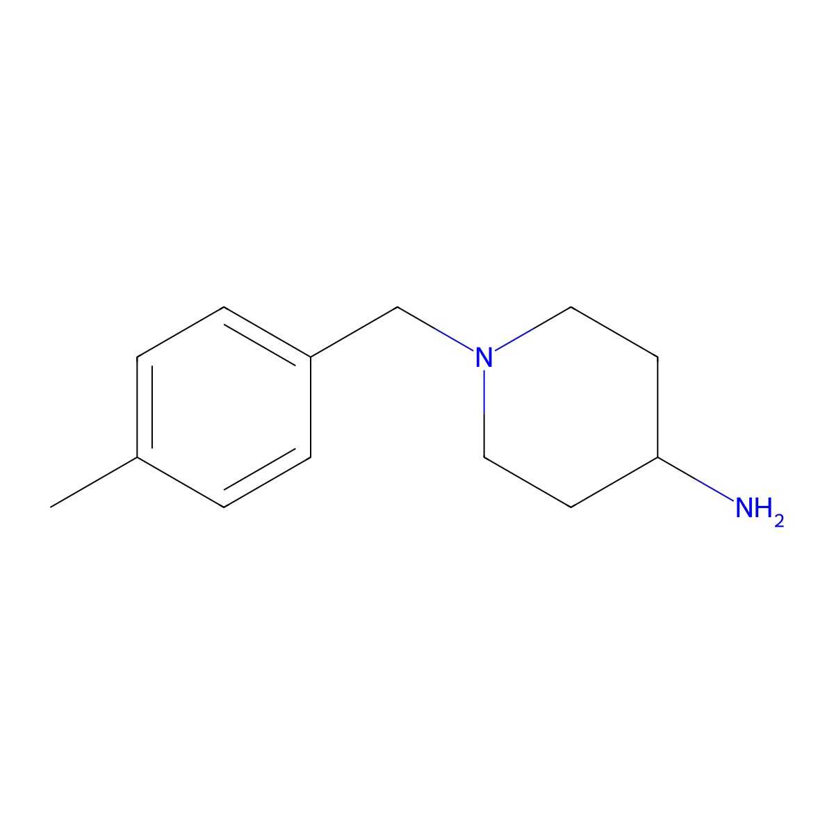 1-[(4-Methylphenyl)methyl]piperidin-4-amine molecular structure, CAS 68304-96-1