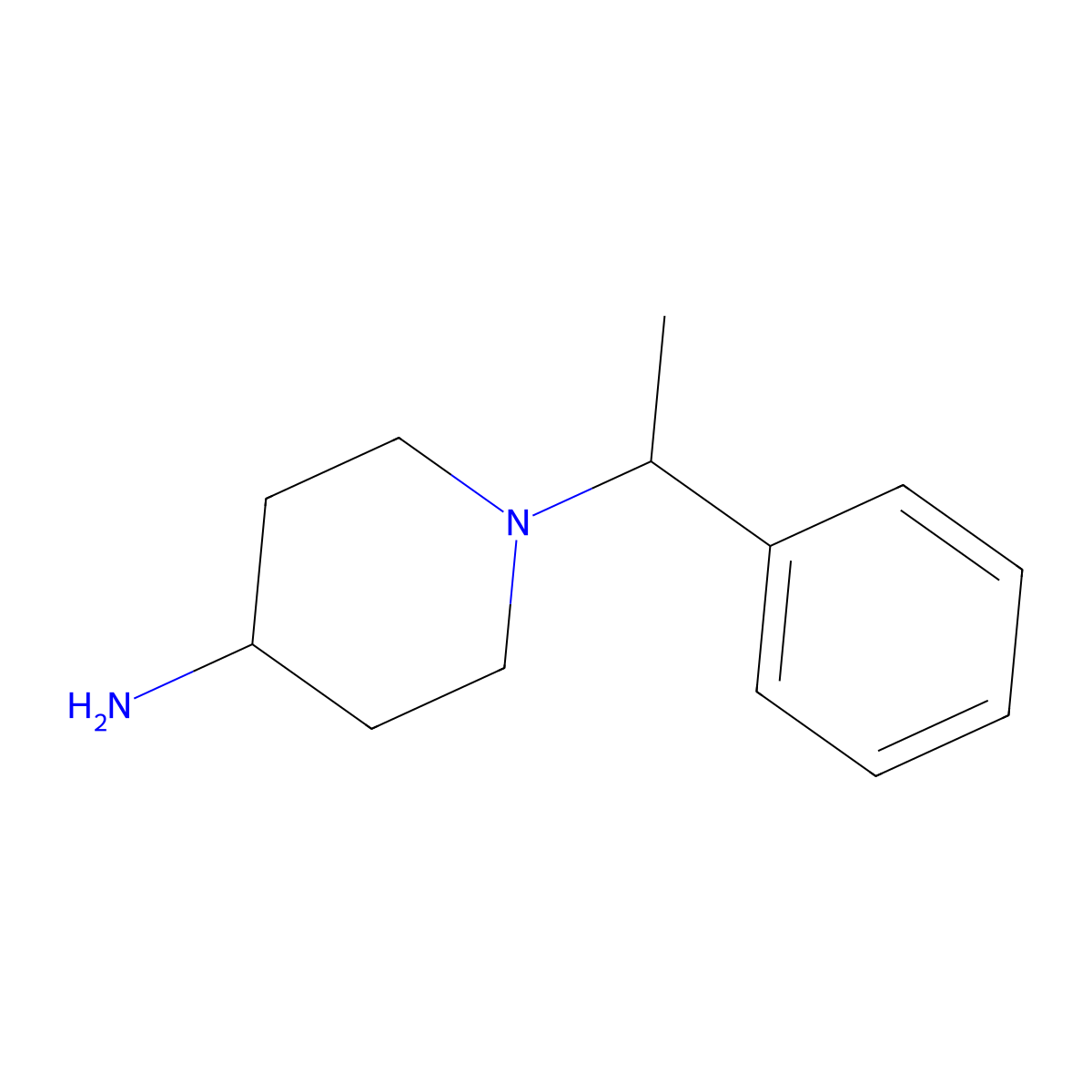 1-(1-Phenylethyl)piperidin-4-amine molecular structure, CAS 68304-97-2
