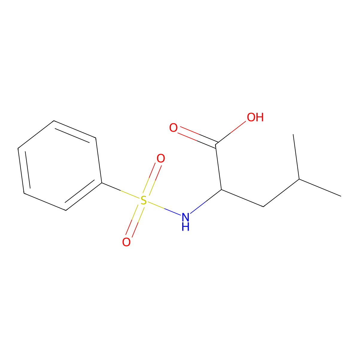 (S)-4-methyl-2-(phenylsulfonamido)pentanoic acid molecular structure, CAS 68305-76-0