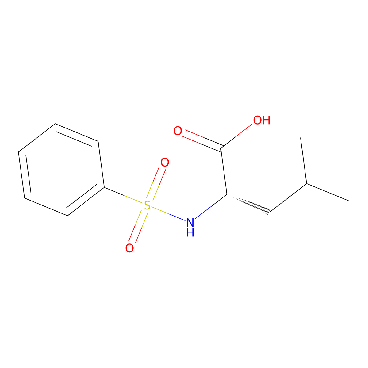 (S)-4-methyl-2-(phenylsulfonamido)pentanoic acid molecular structure, CAS 68305-76-0