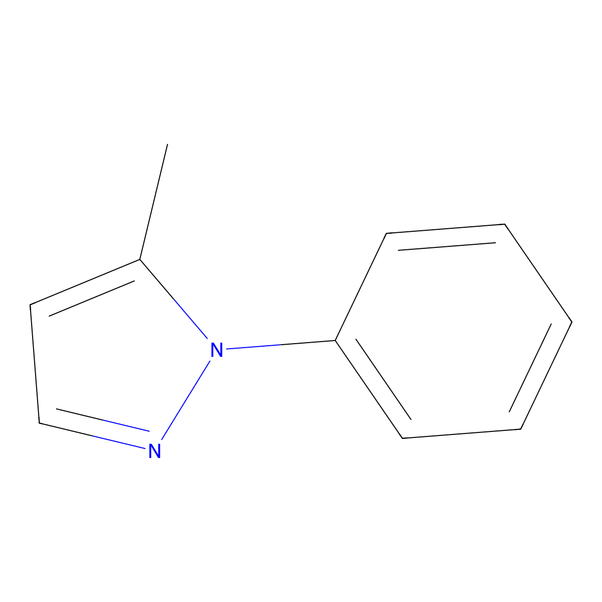 5-Methyl-1-phenyl-1H-pyrazole molecular structure, CAS 6831-91-0