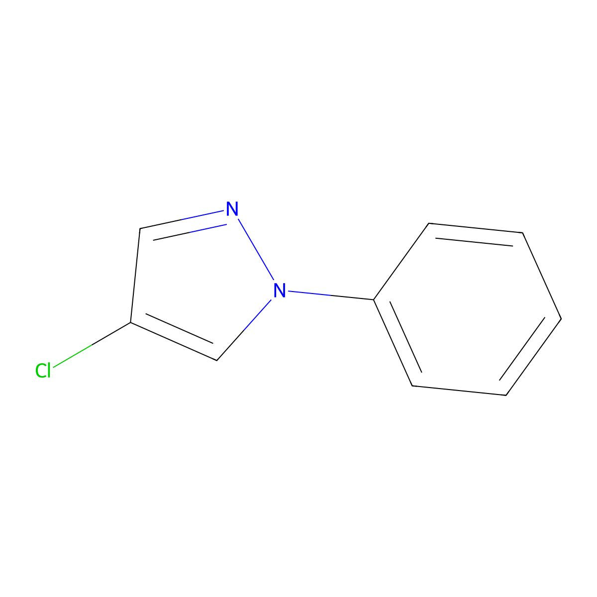 4-Chloro-1-phenylpyrazole molecular structure, CAS 6831-92-1