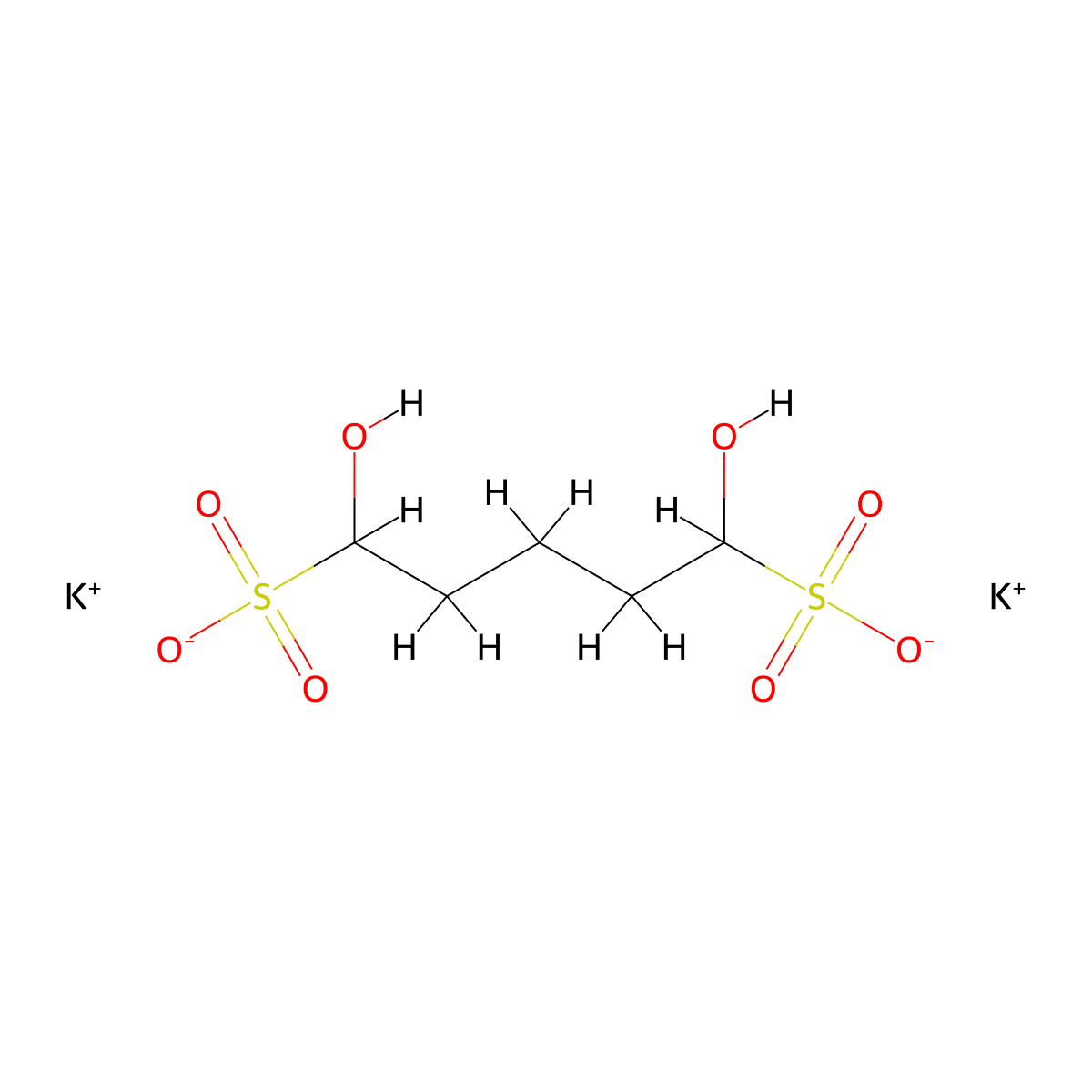 1,5-Pentanedisulfonic acid, 1,5-dihydroxy-, potassium salt (1:2) molecular structure, CAS 68310-08-7