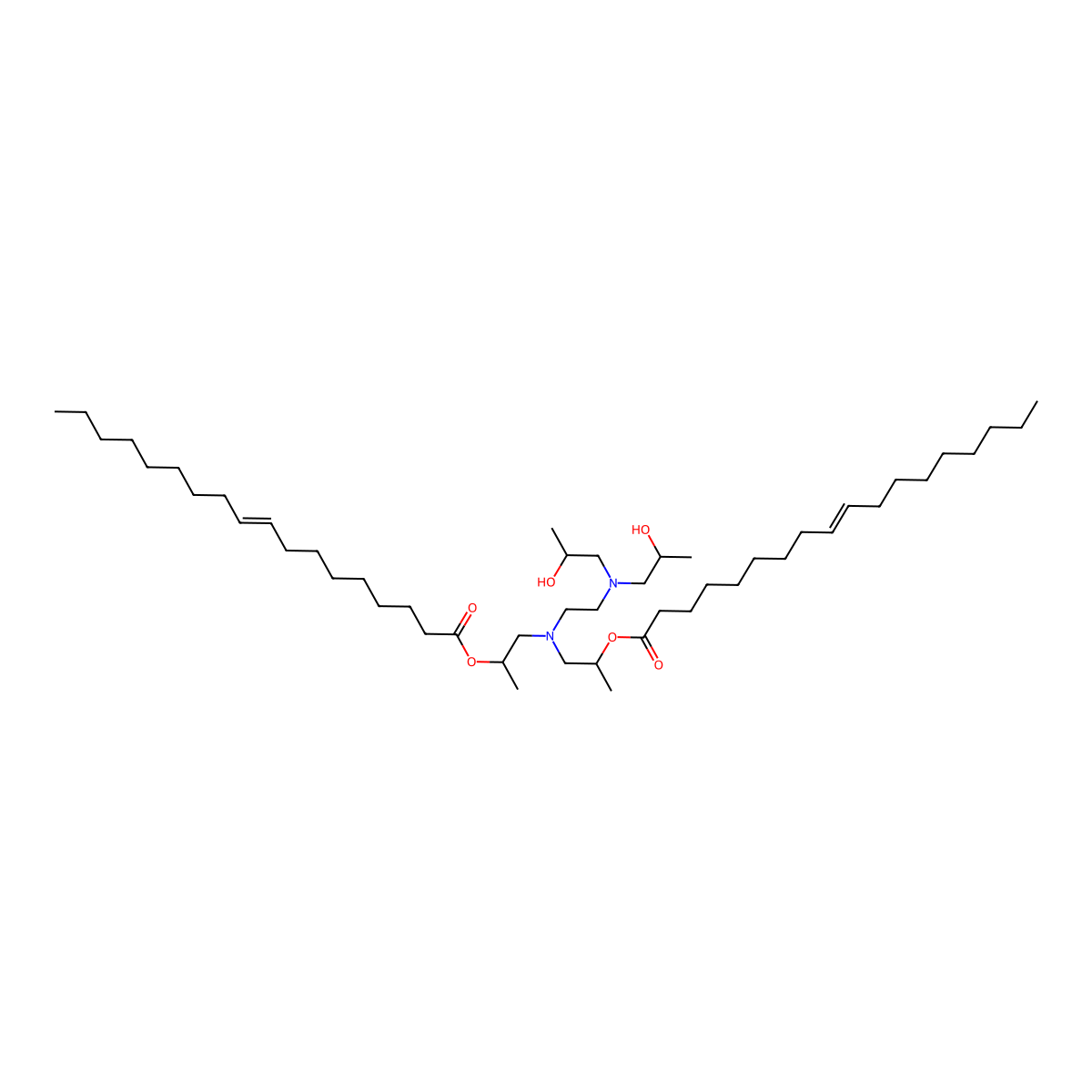 1,1'-[[[2-[Bis(2-hydroxypropyl)amino]ethyl]imino]bis(1-methyl-2,1-ethanediyl)] di-(9Z)-9-octadecenoate molecular structure, CAS 68310-10-1