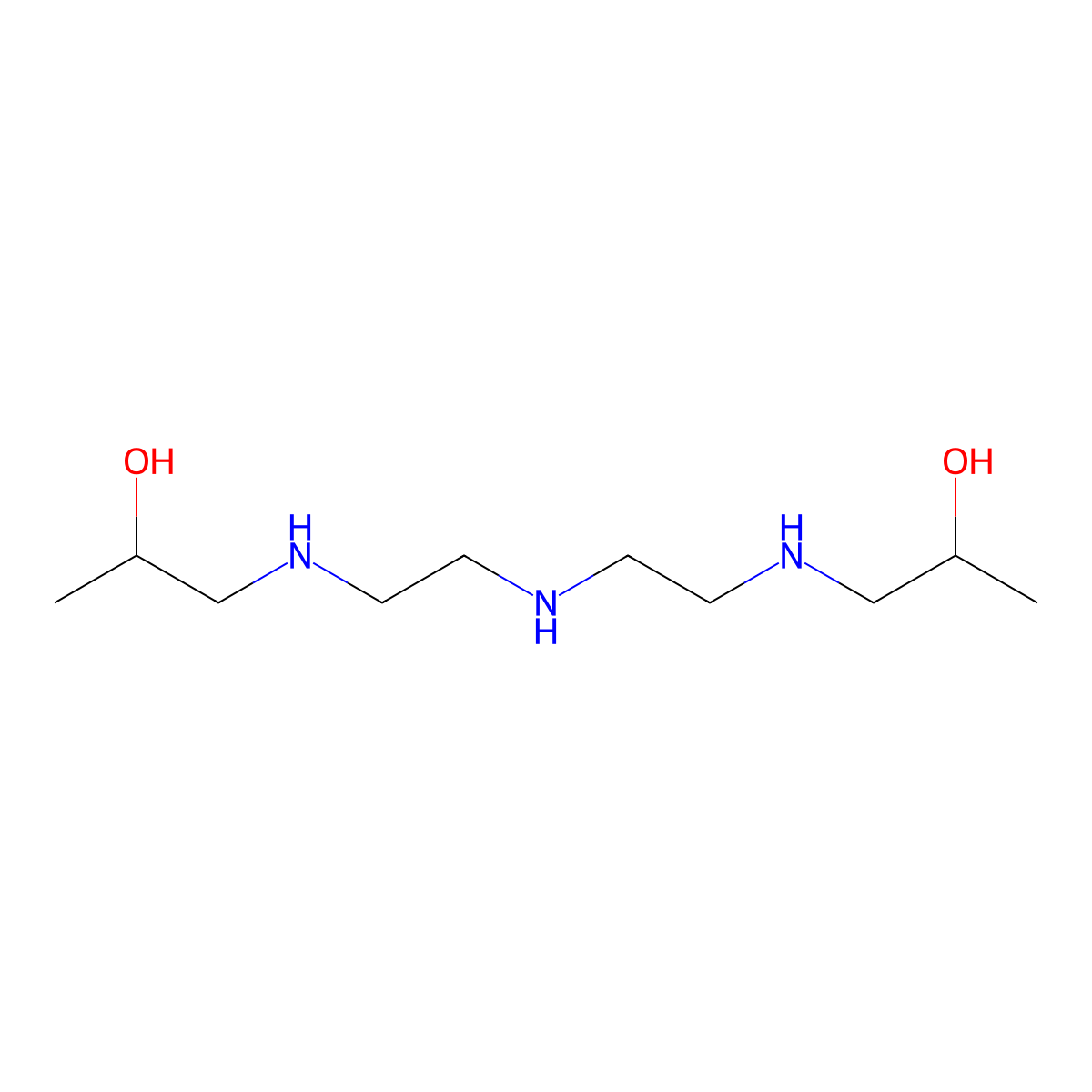 2-Propanol, 1,1'-(iminobis(2,1-ethanediylimino))bis- molecular structure, CAS 68310-61-2