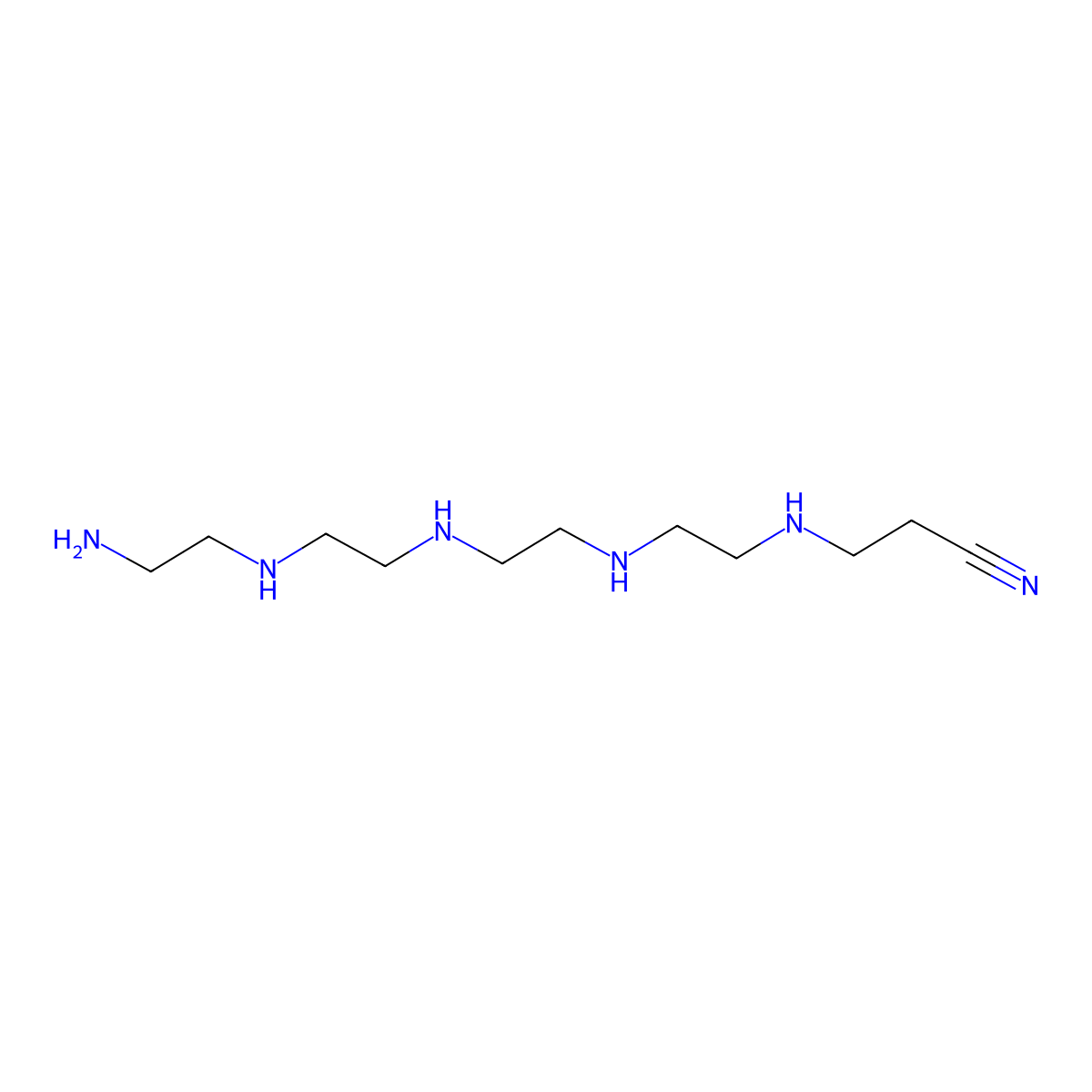 4,7,10,13-Tetraazapentadecanenitrile, 15-amino- molecular structure, CAS 68310-65-6